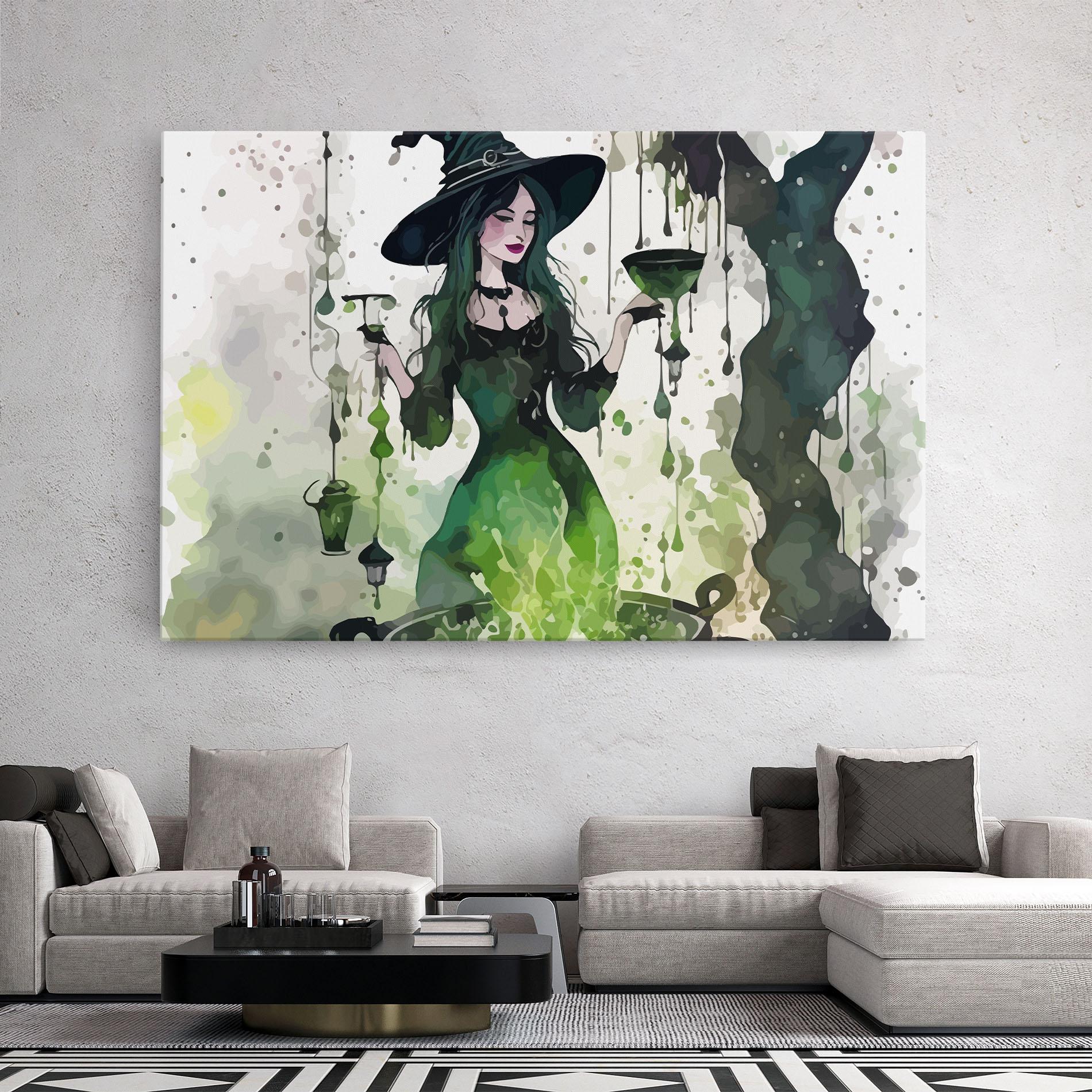 Leinwandbild Green Light Witch mockup 2