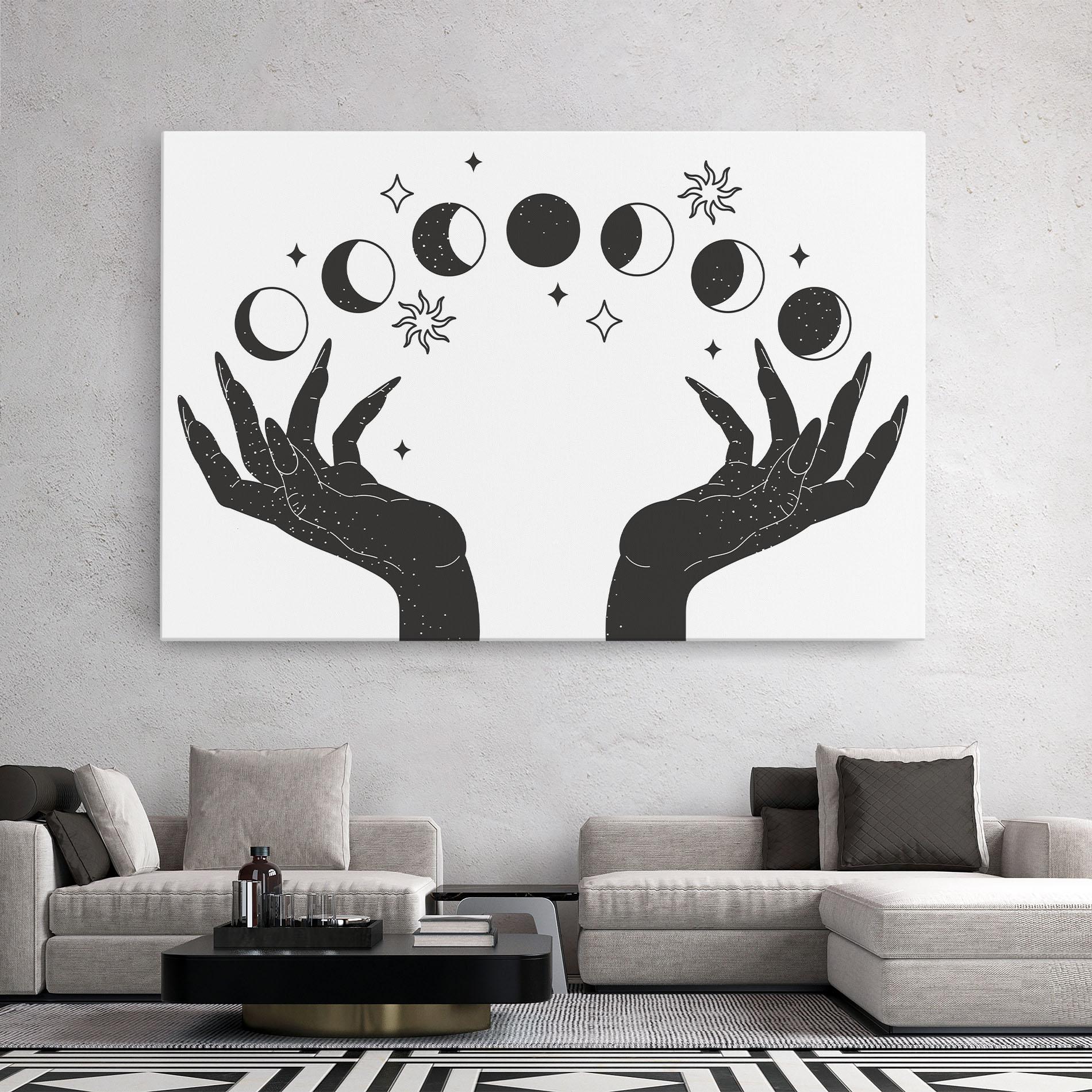 Leinwandbild Magic Moon Hands mockup 2