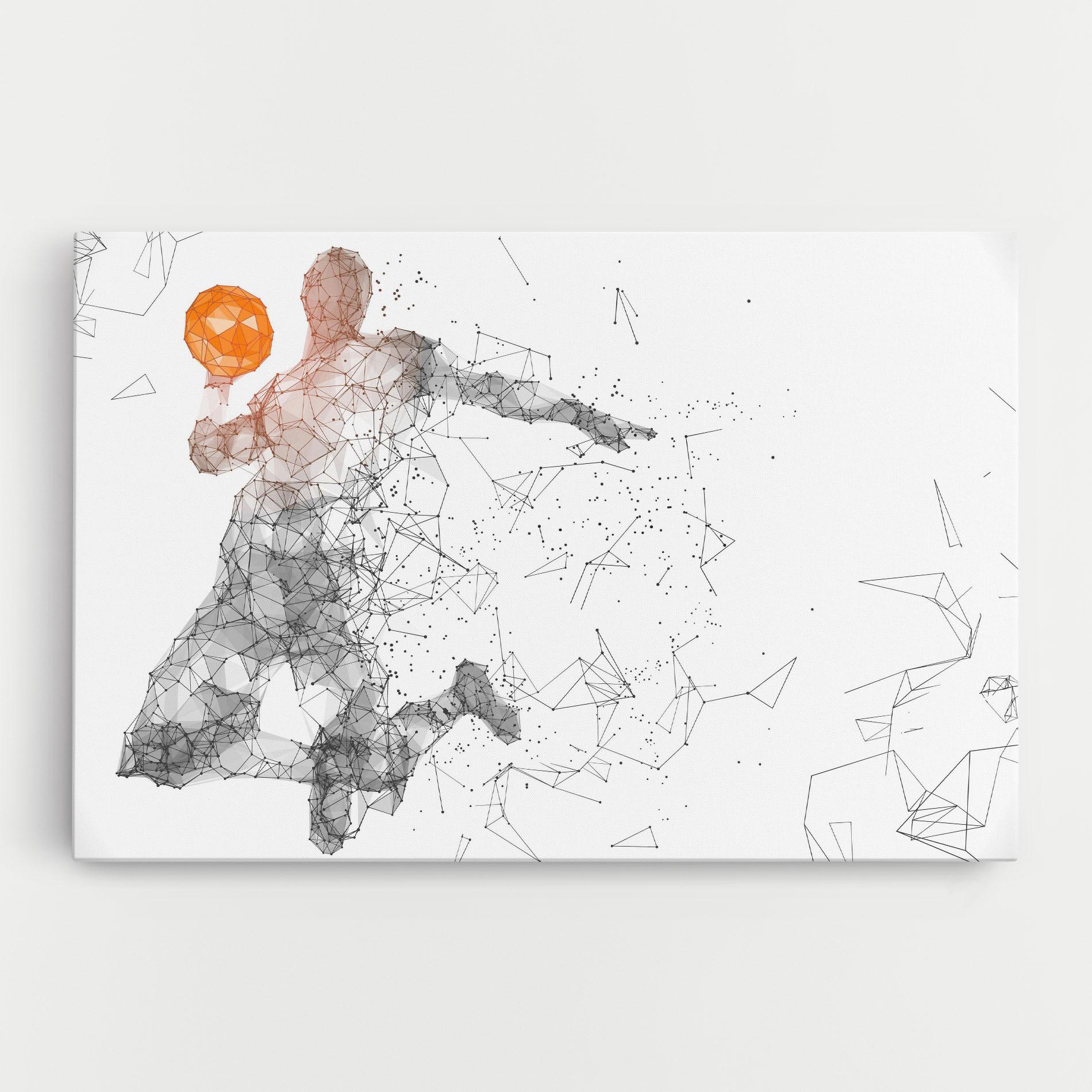 Leinwandbild Orange Line Basket mockup 0