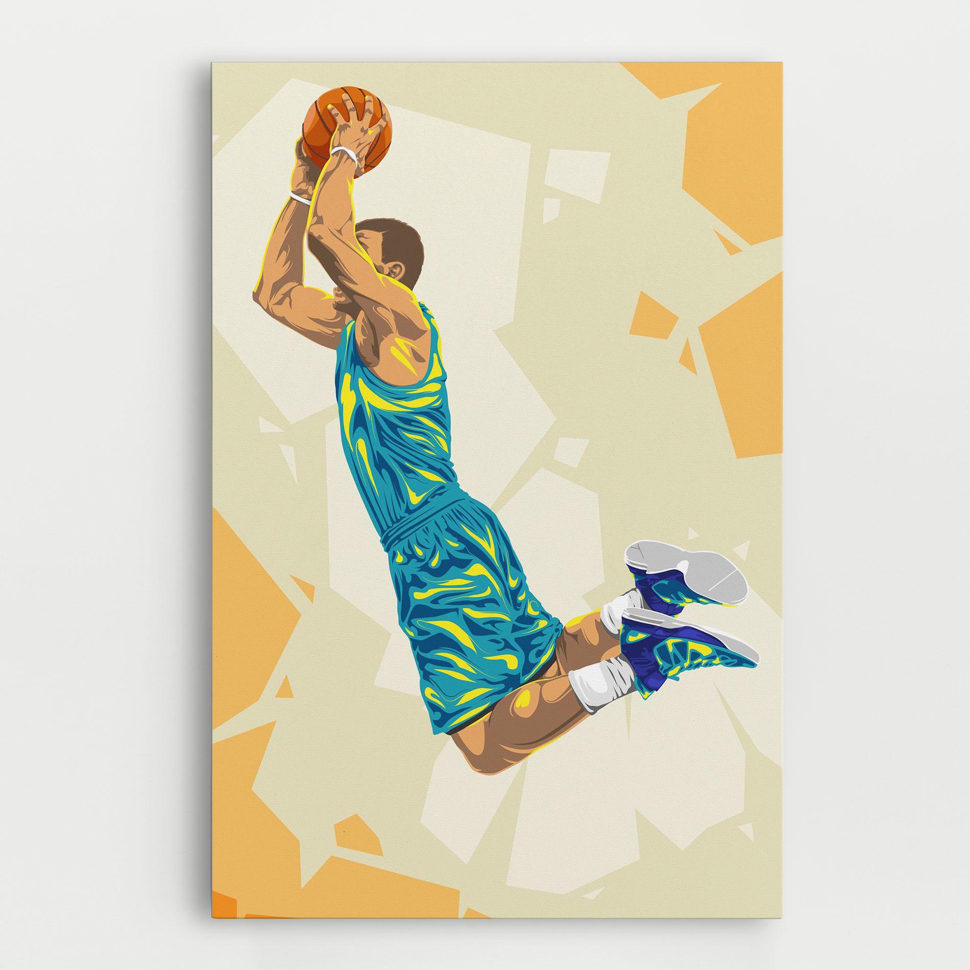 Leinwandbild Basketball Dunk Pose mockup 0