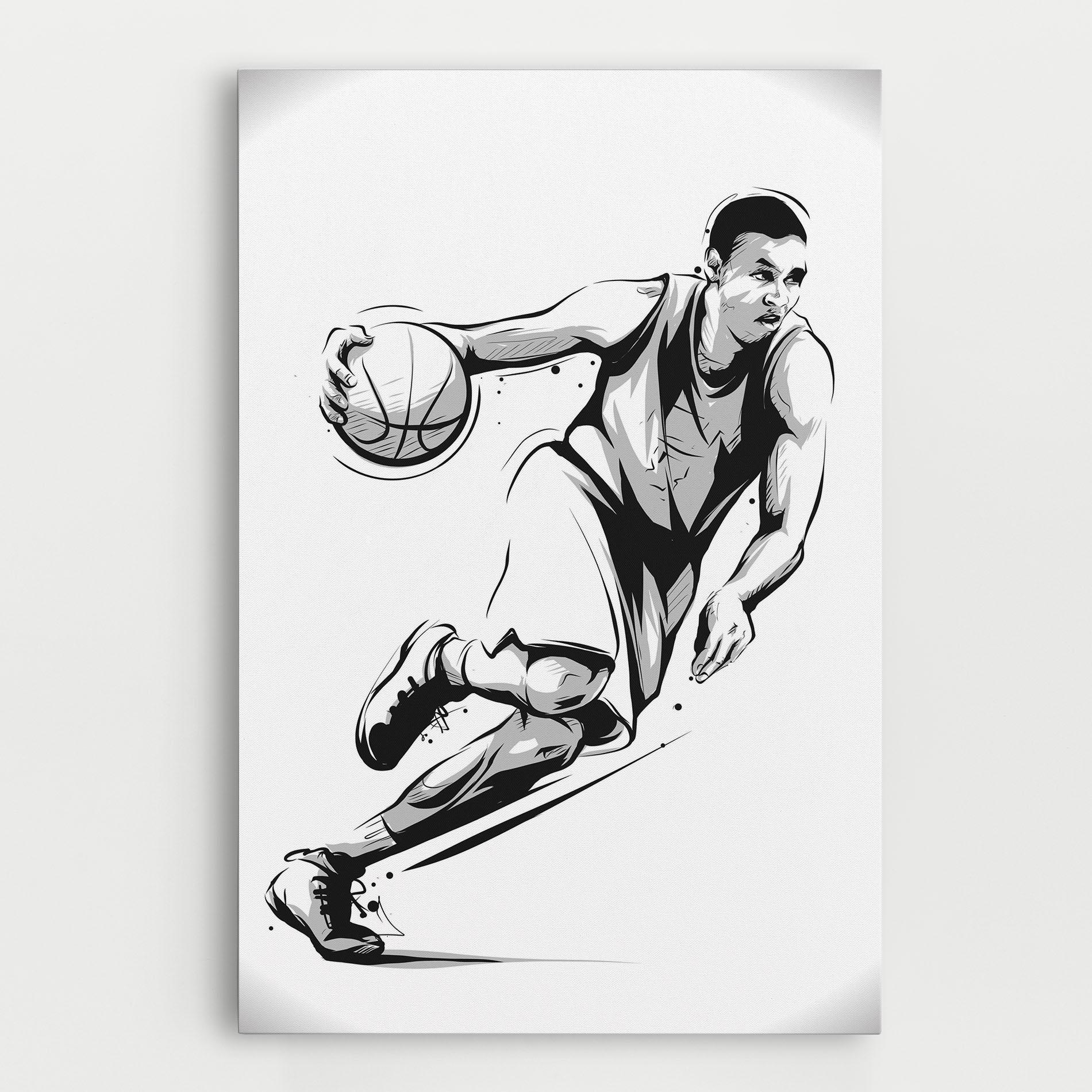 Leinwandbild Basketball Player Line mockup 0