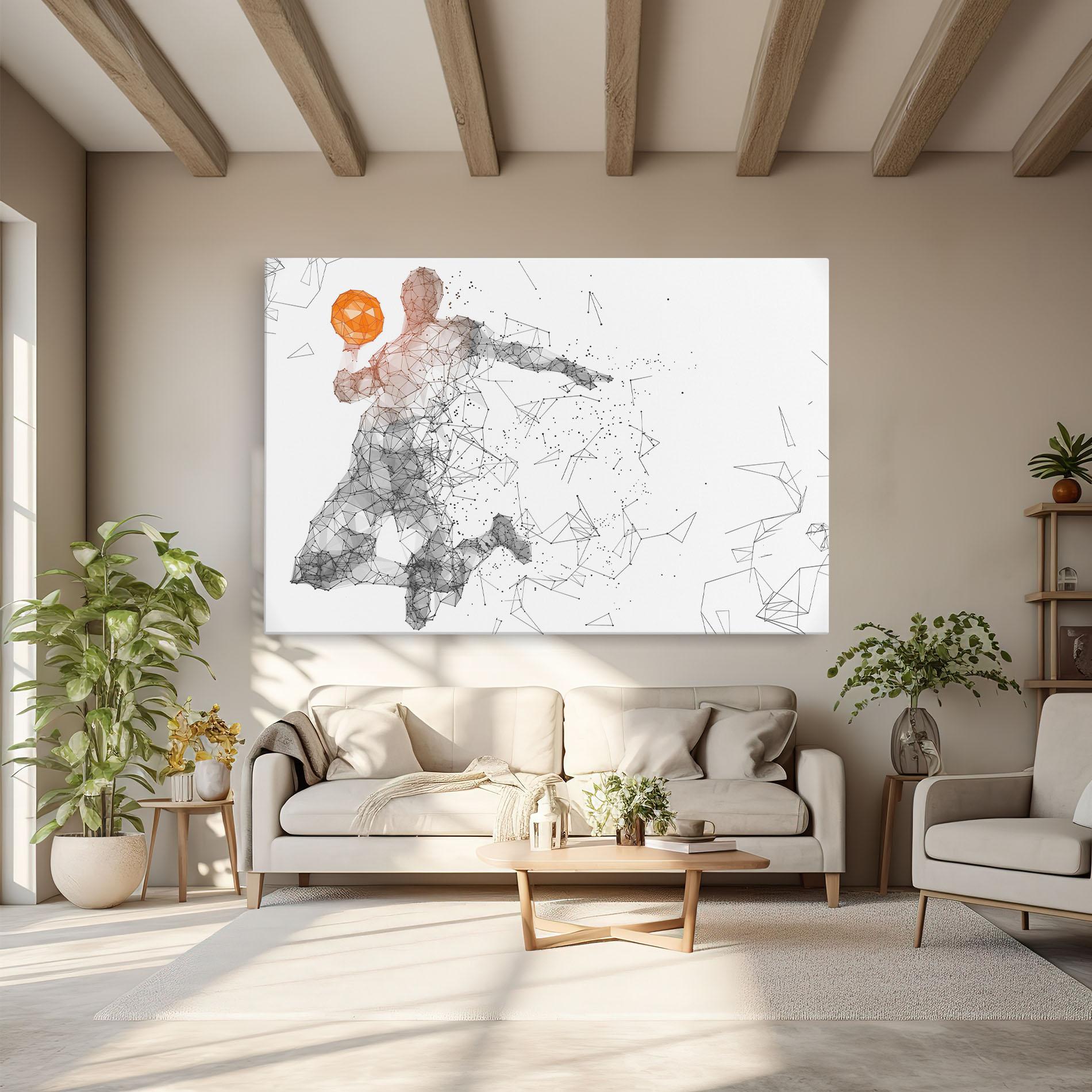 Leinwandbild Orange Line Basket mockup 6