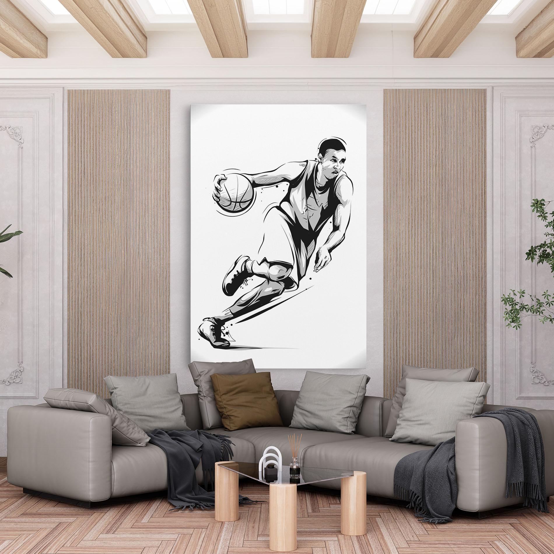 Leinwandbild Basketball Player Line mockup 6