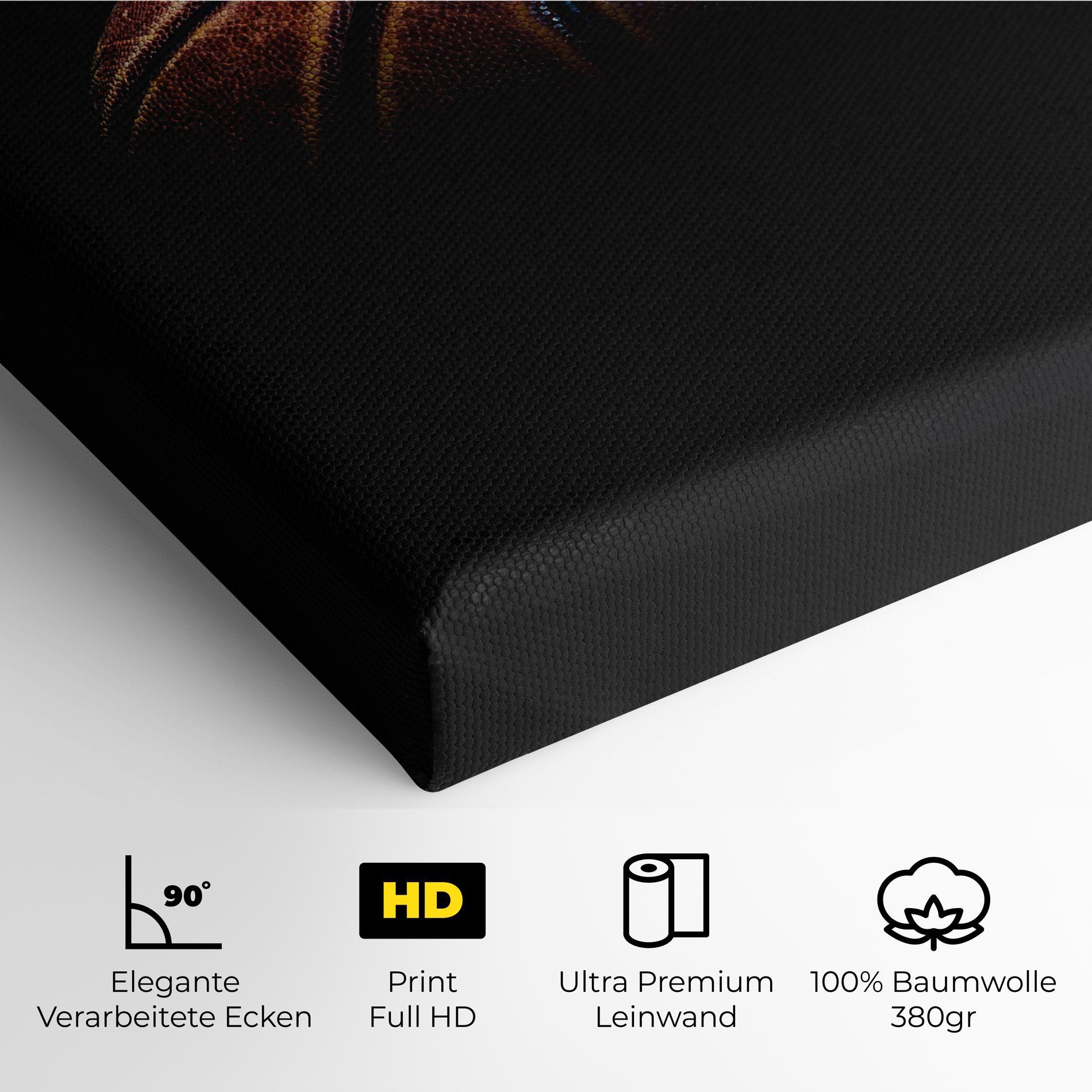 Leinwandbild Basketball Ball In Dark mockup 4