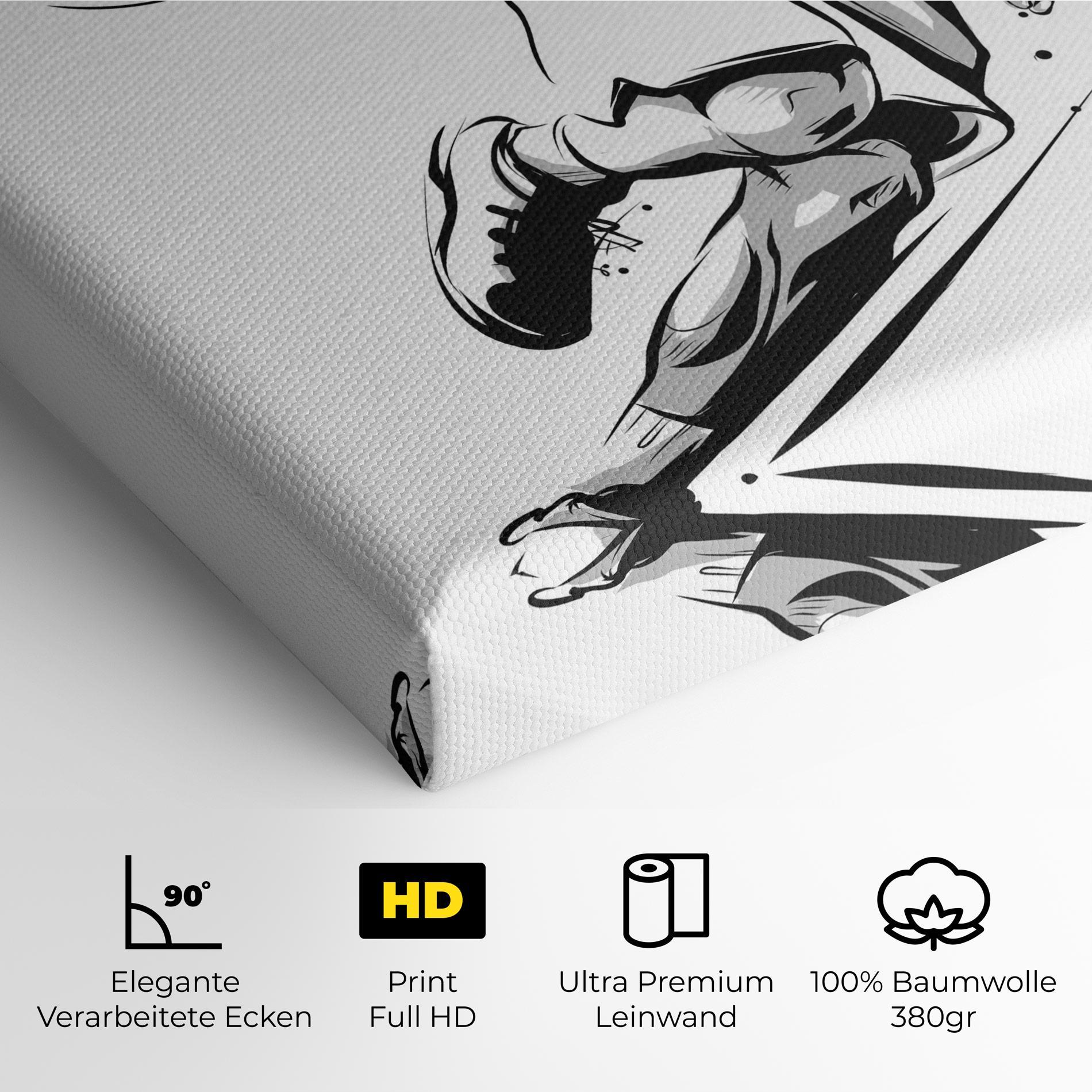 Leinwandbild Basketball Player Line mockup 4