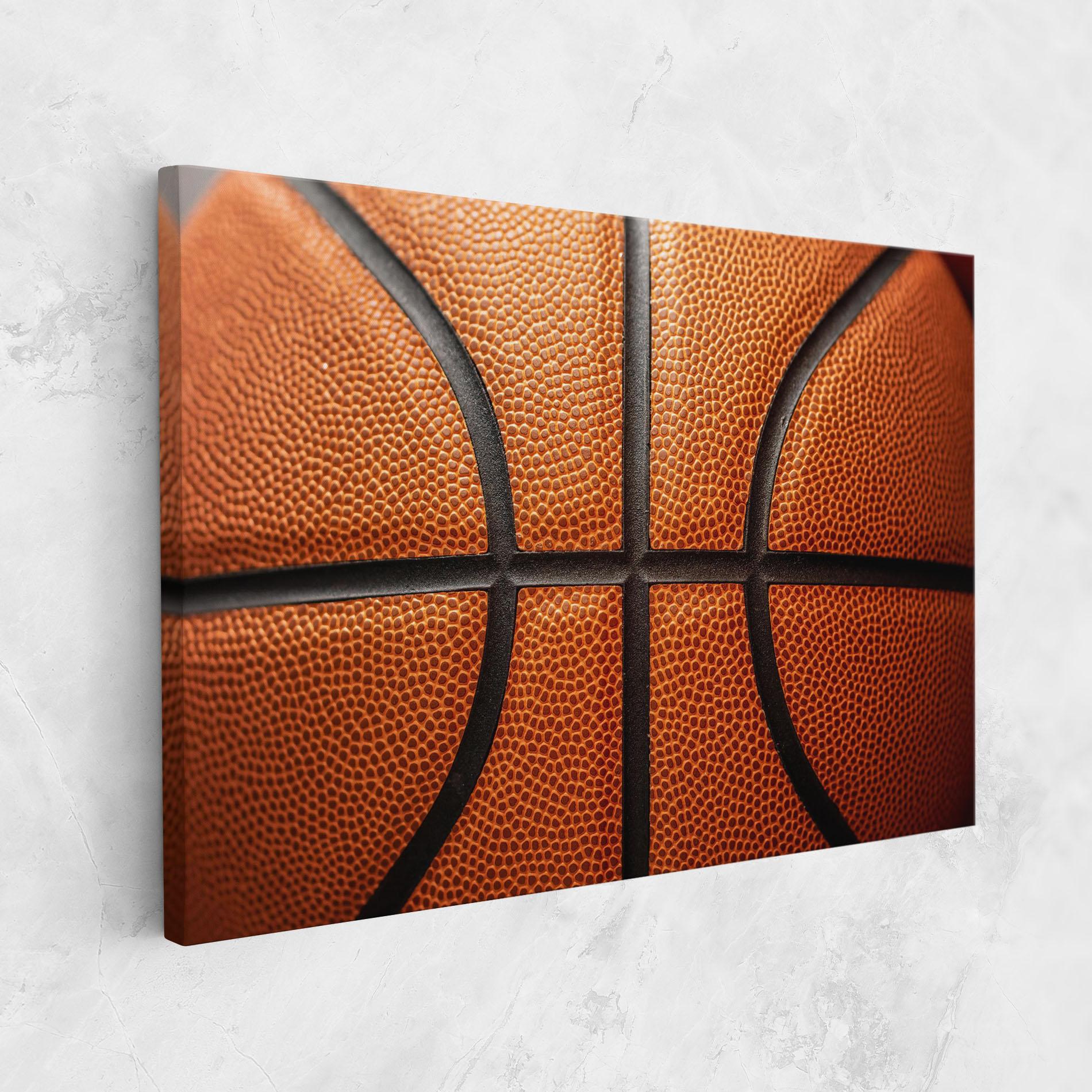Leinwandbild Close Up Leather Basketball mockup 1