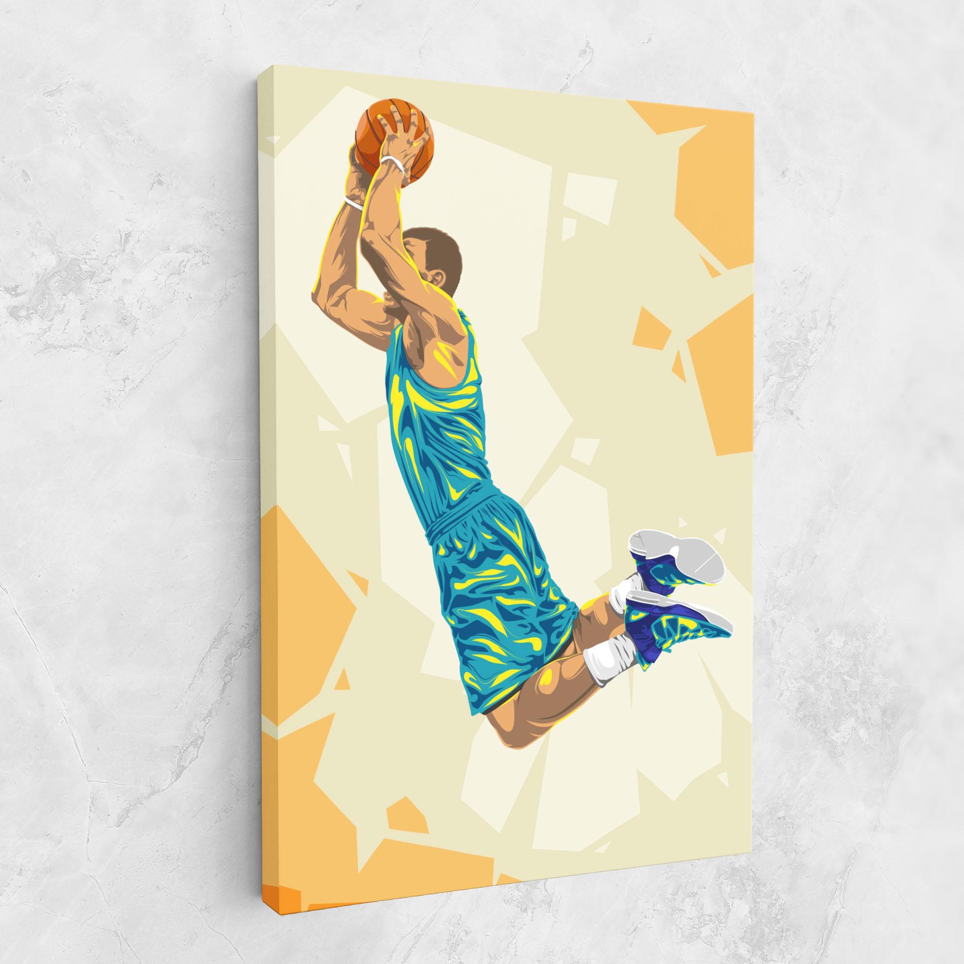 Leinwandbild Basketball Dunk Pose mockup 1