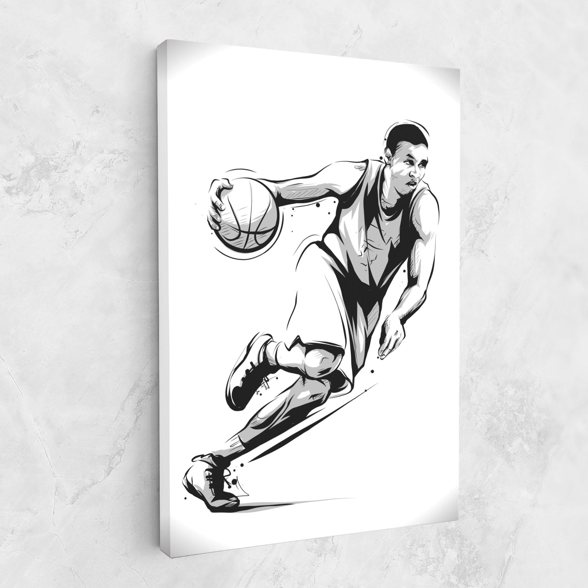 Leinwandbild Basketball Player Line mockup 1