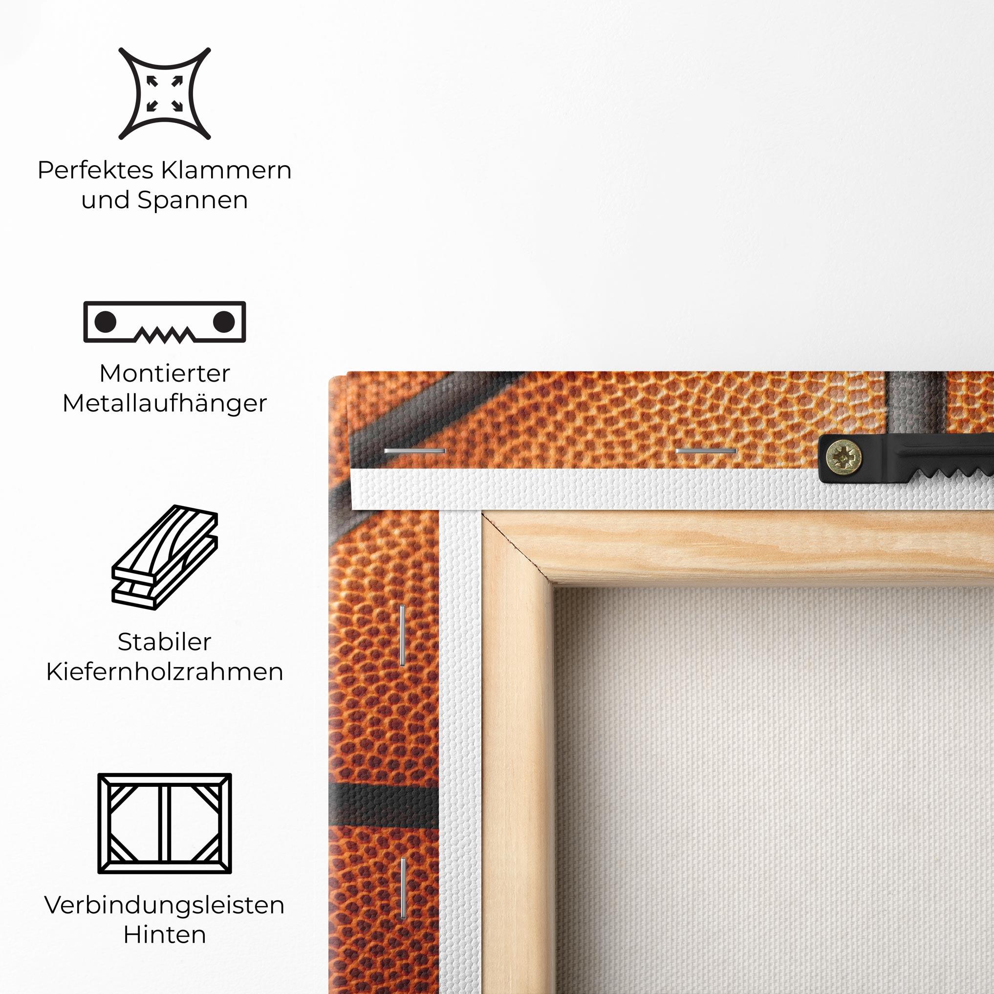 Leinwandbild Close Up Leather Basketball mockup 5