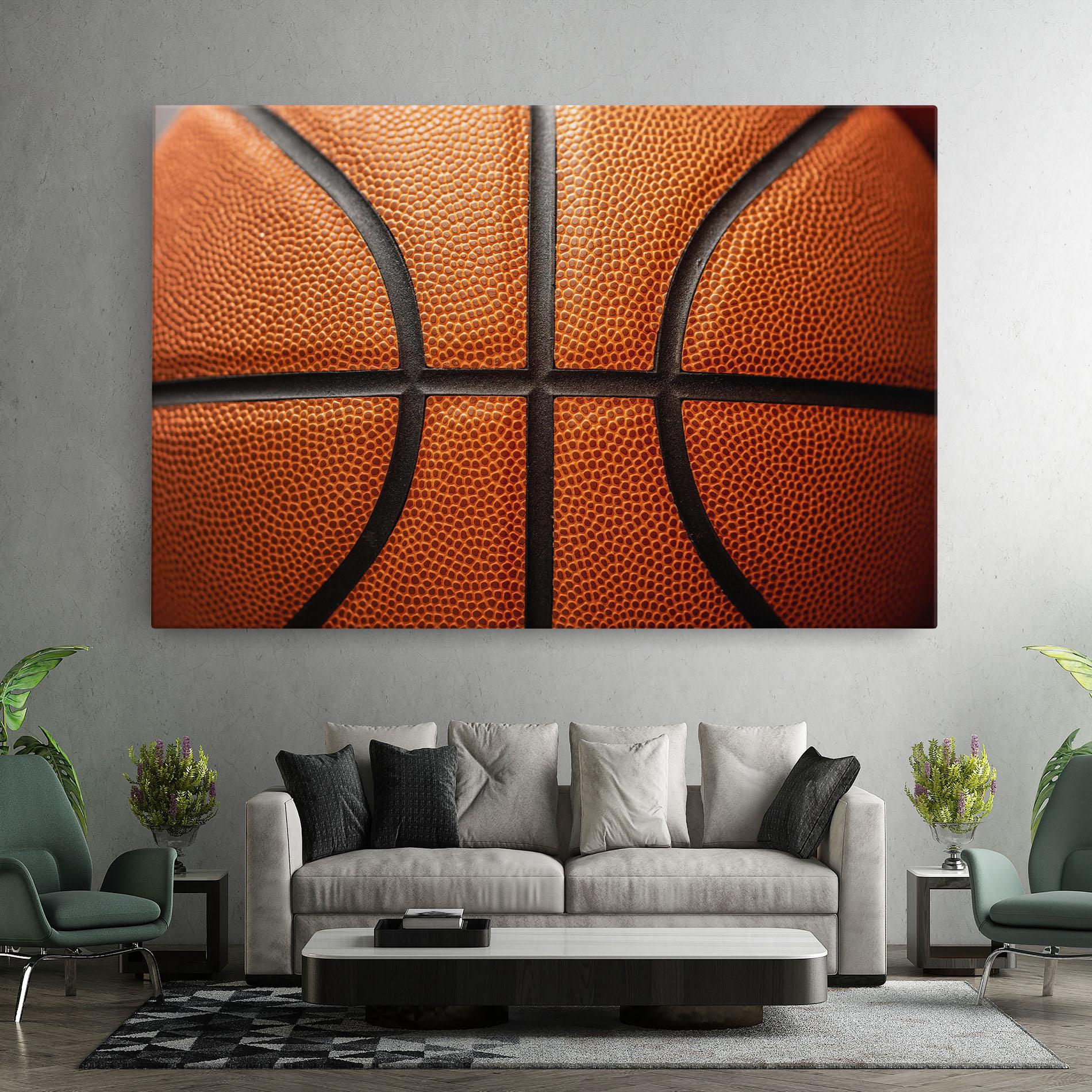 Leinwandbild Close Up Leather Basketball mockup 7