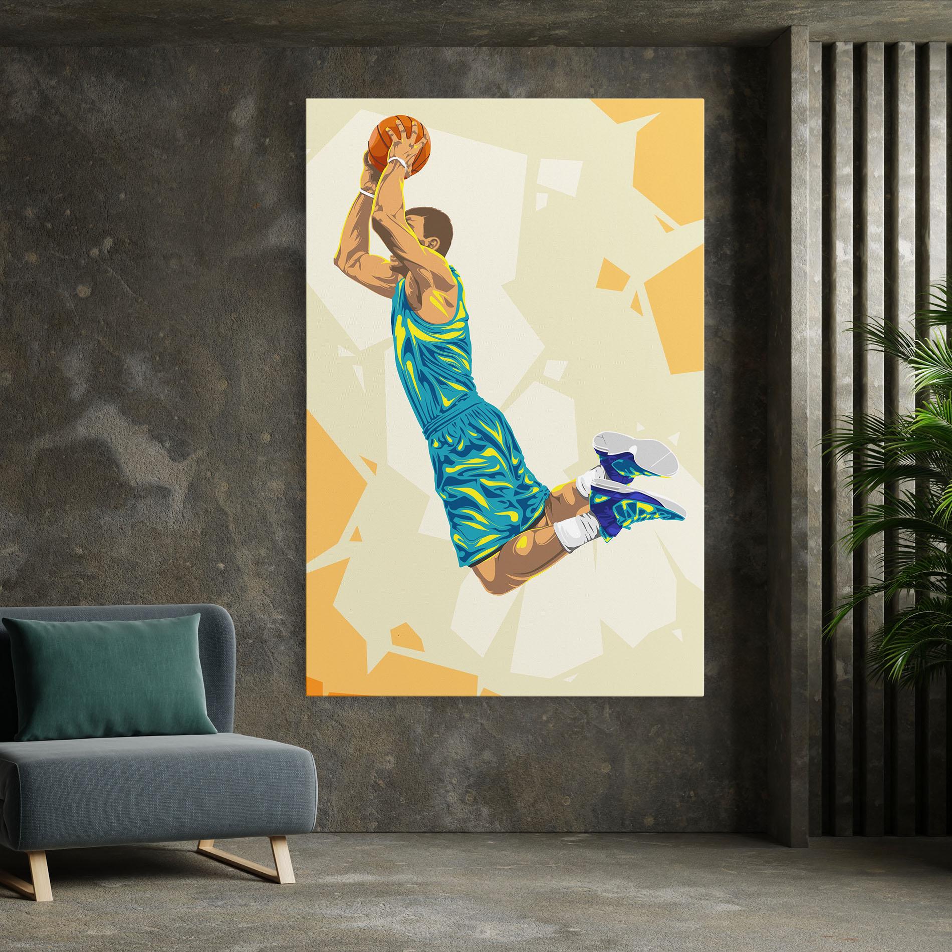Leinwandbild Basketball Dunk Pose mockup 7