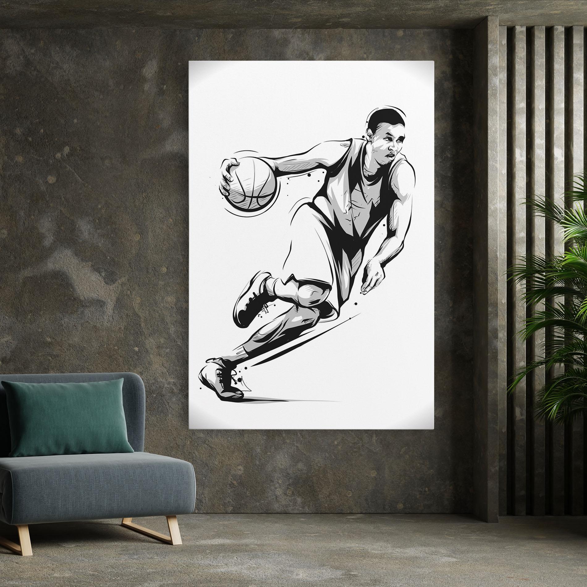 Leinwandbild Basketball Player Line mockup 7
