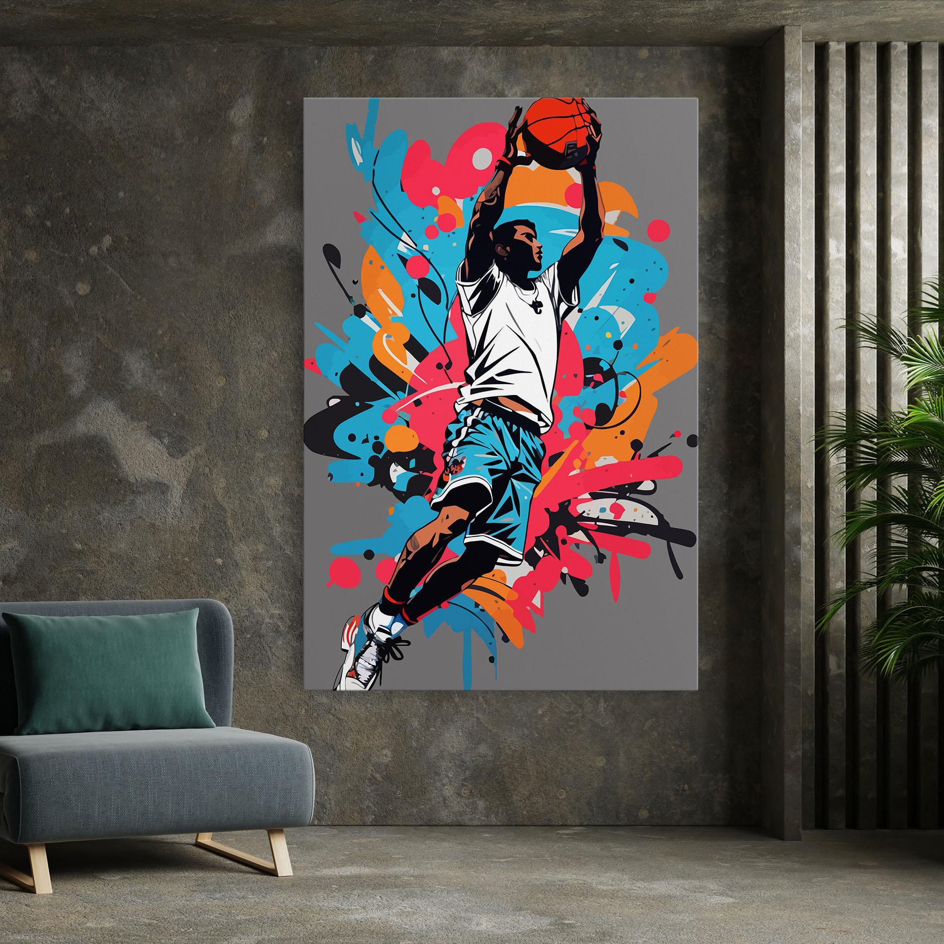 Leinwandbild Blue Red Basket mockup 7