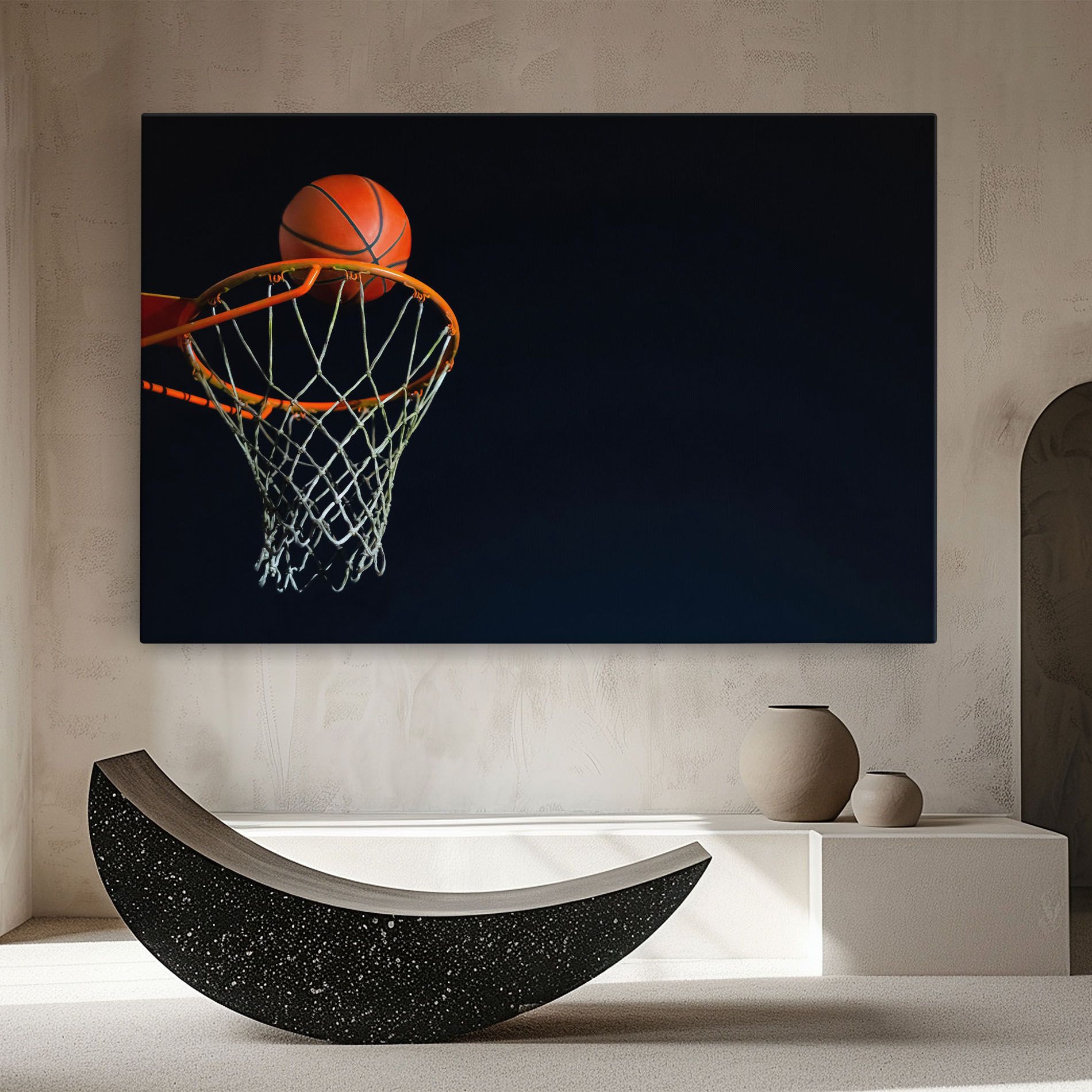 Basketball Hoop On Black mockup 8