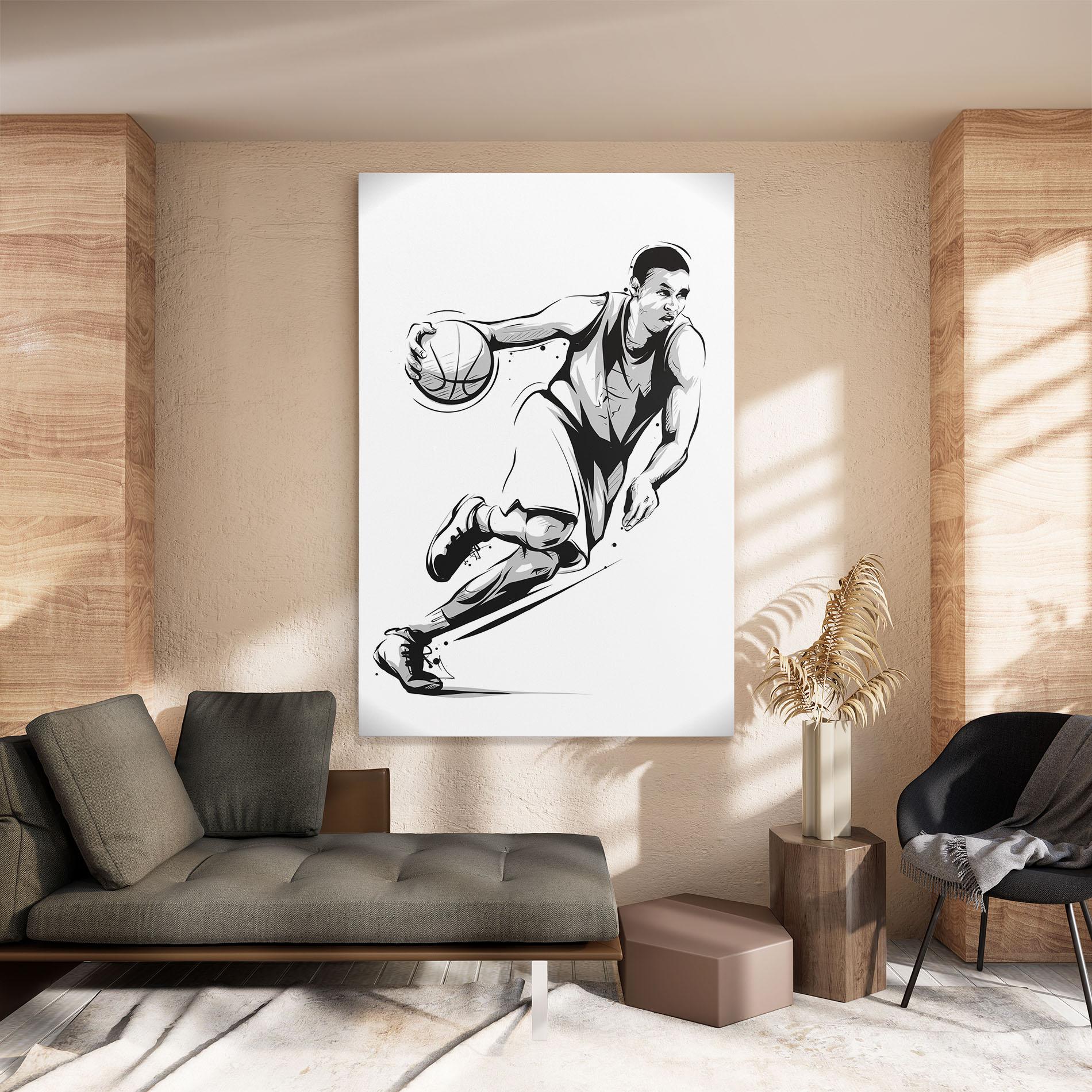 Leinwandbild Basketball Player Line mockup 8