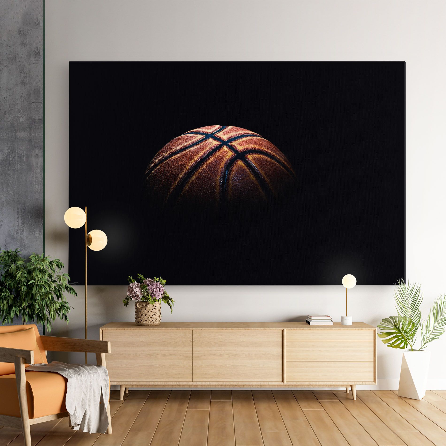 Basketball Ball In Dark mockup 9