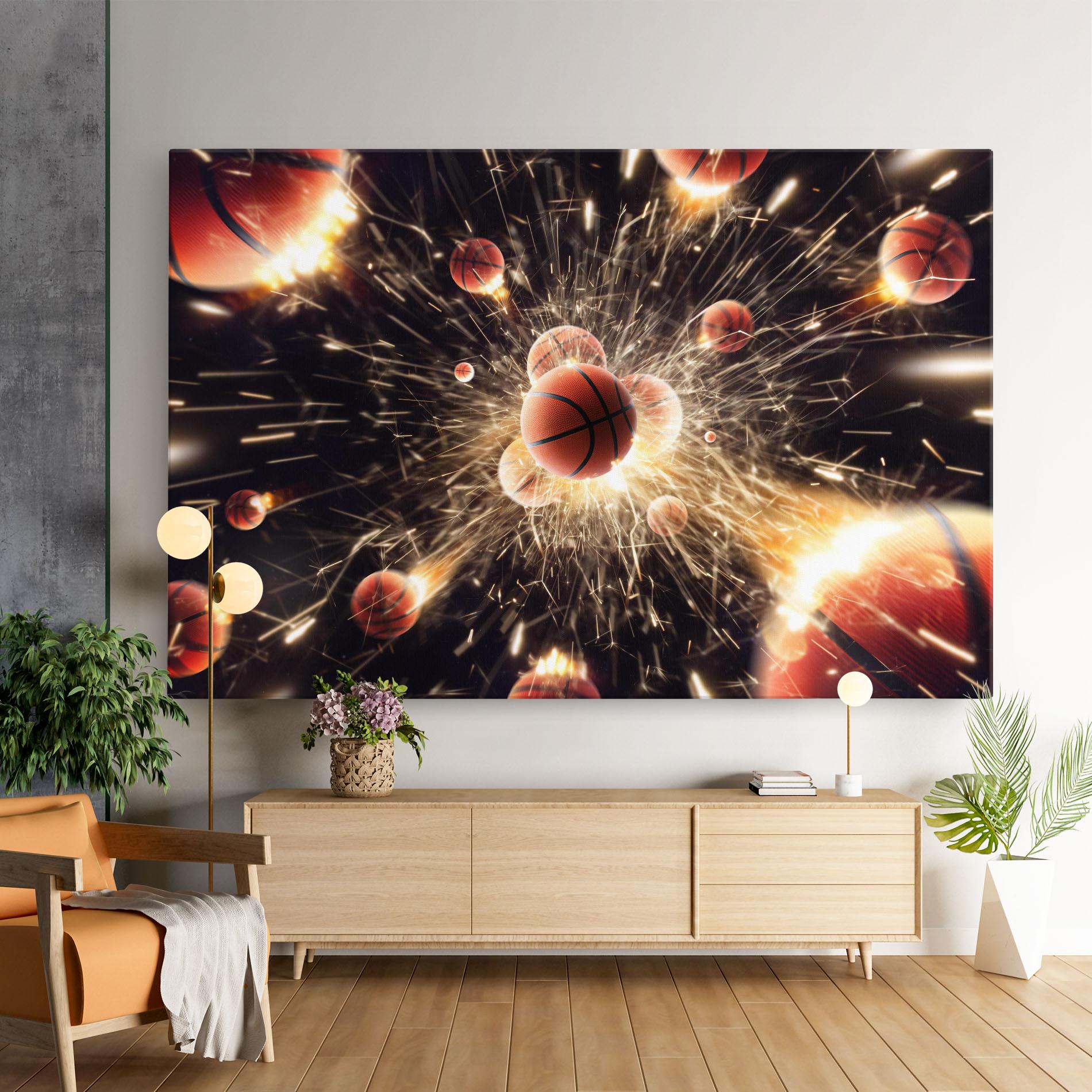 Leinwandbild Basketball Explosion mockup 9