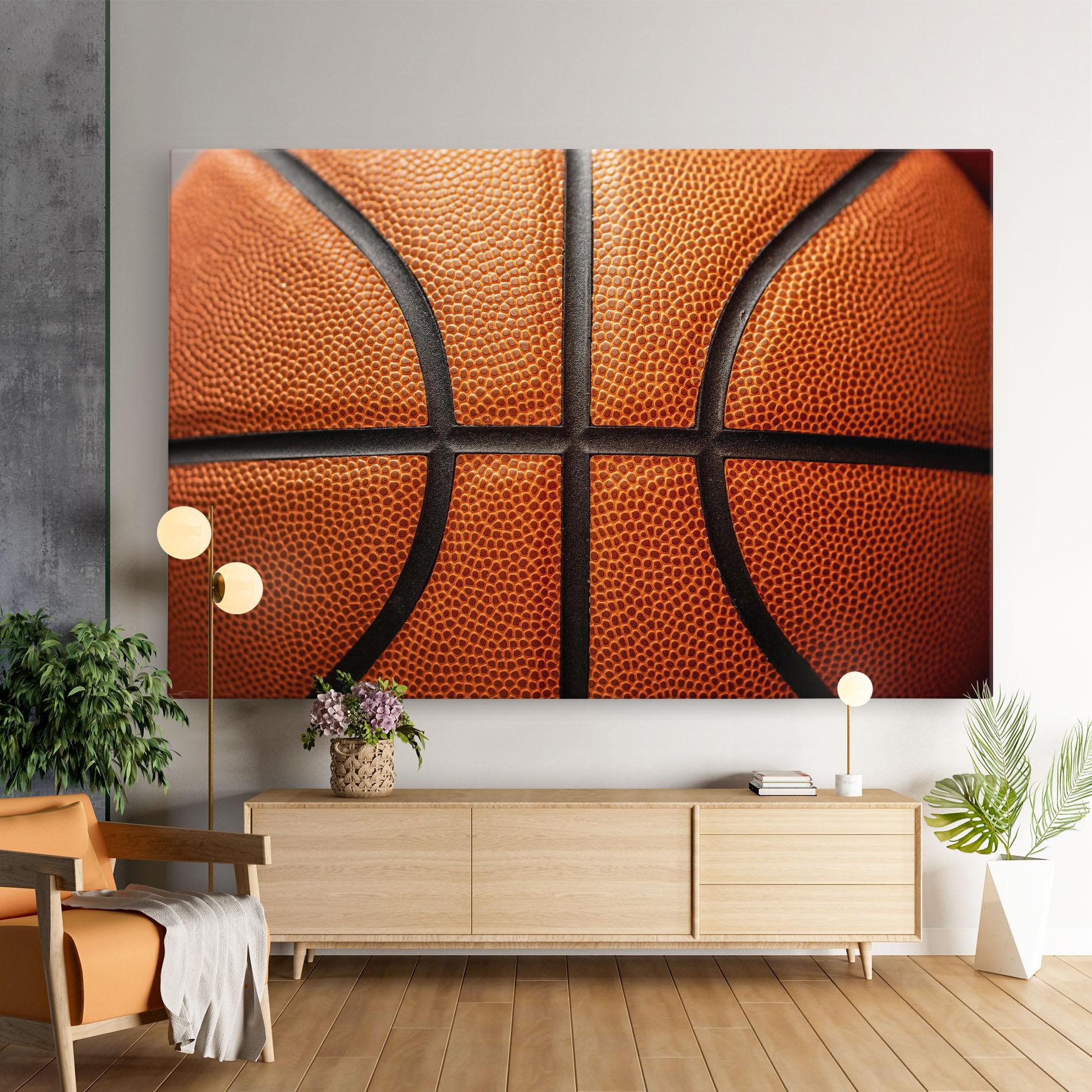 Leinwandbild Close Up Leather Basketball mockup 9