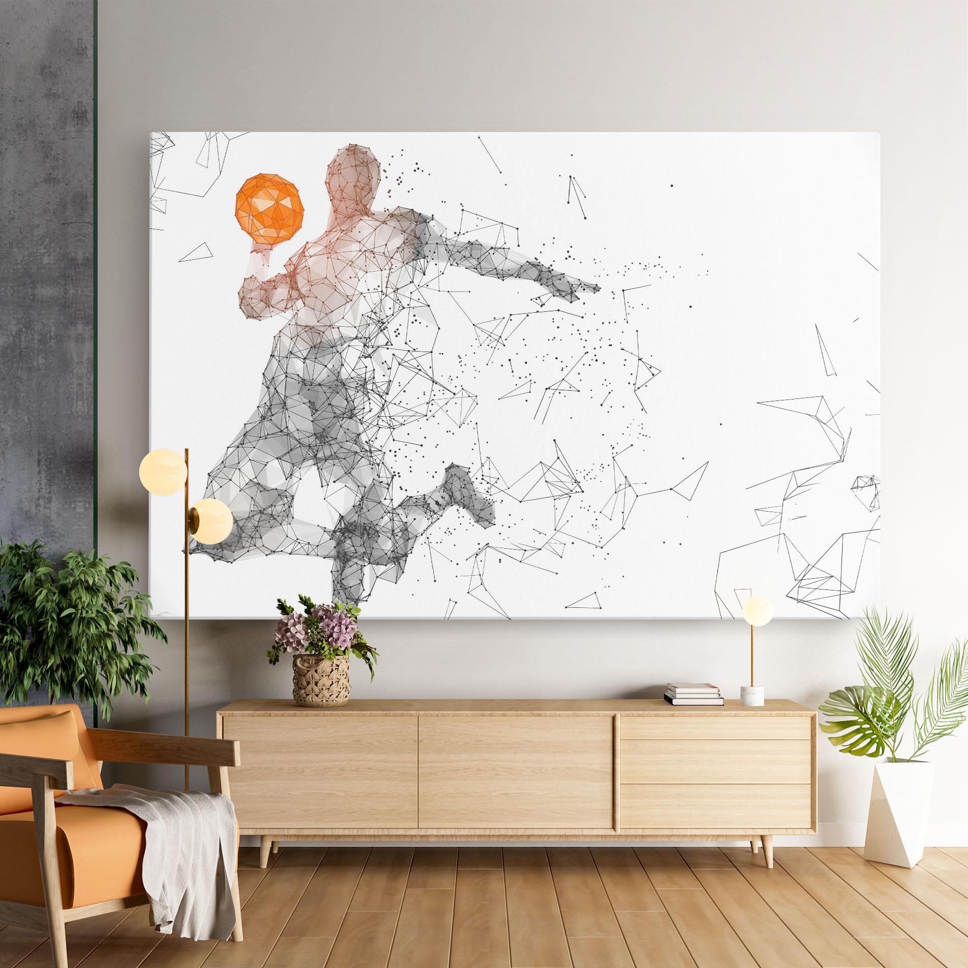 Leinwandbild Orange Line Basket mockup 9