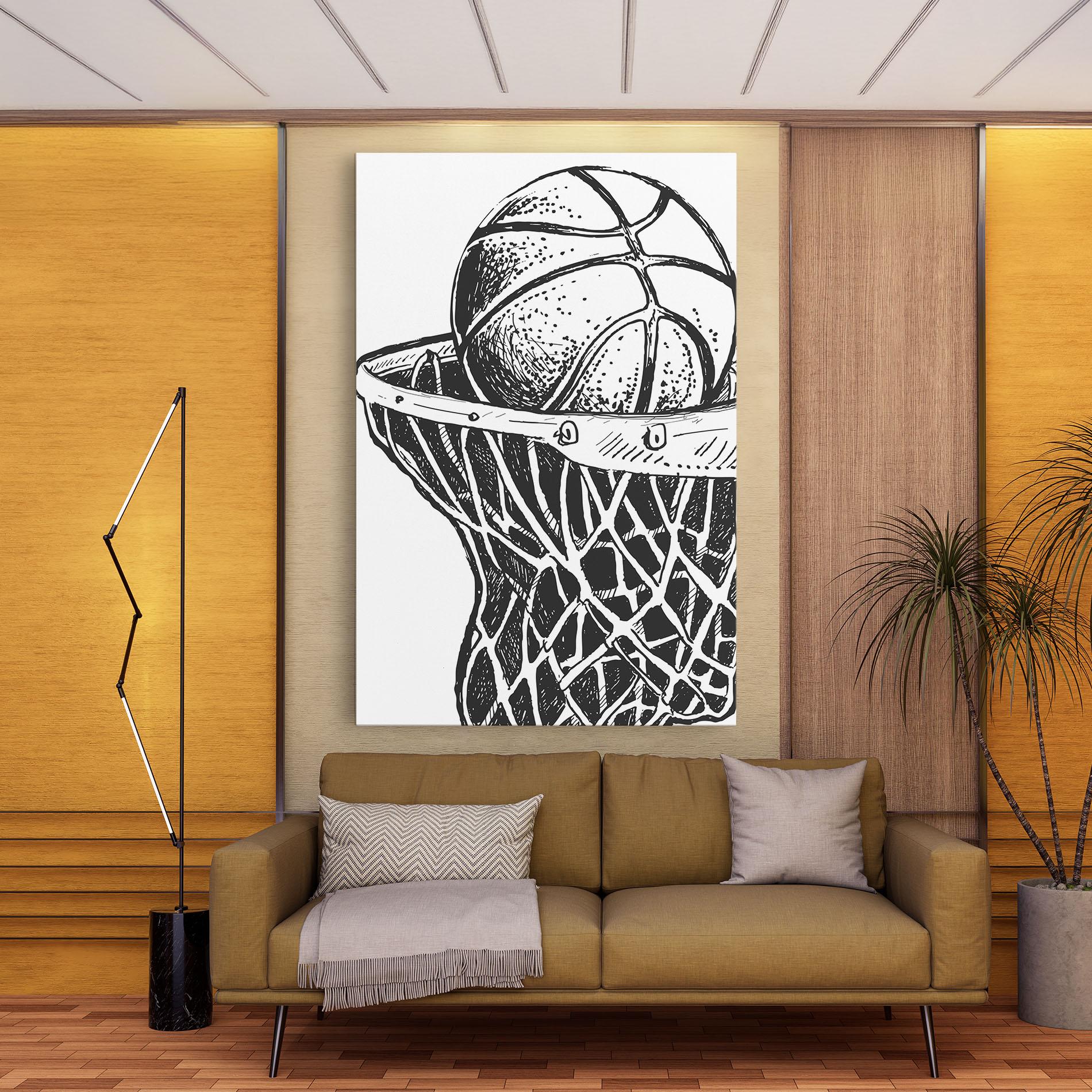 Leinwandbild Basketball Grey Hoop mockup 9