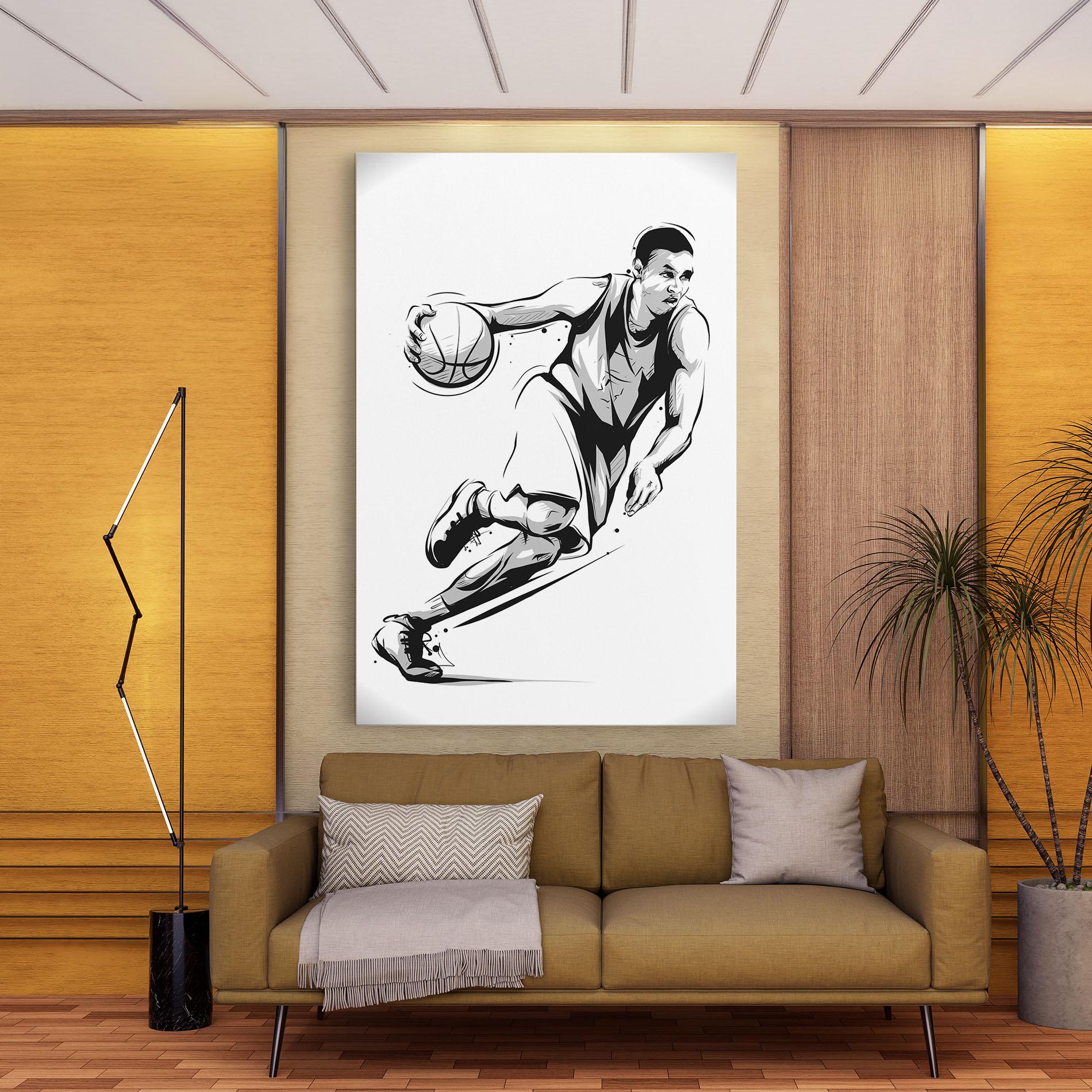Leinwandbild Basketball Player Line mockup 9