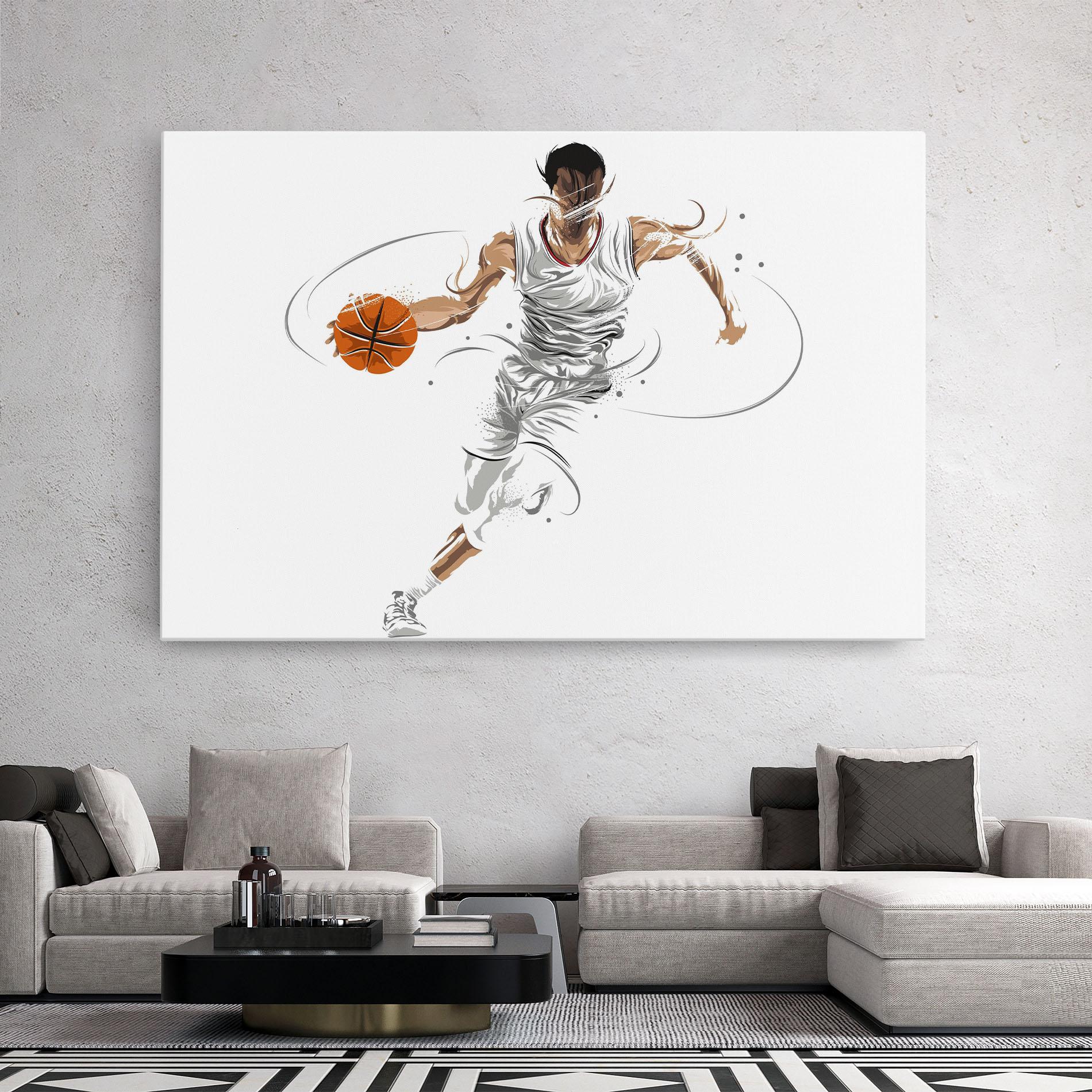 Leinwandbild Dribbling Basketbal mockup 2