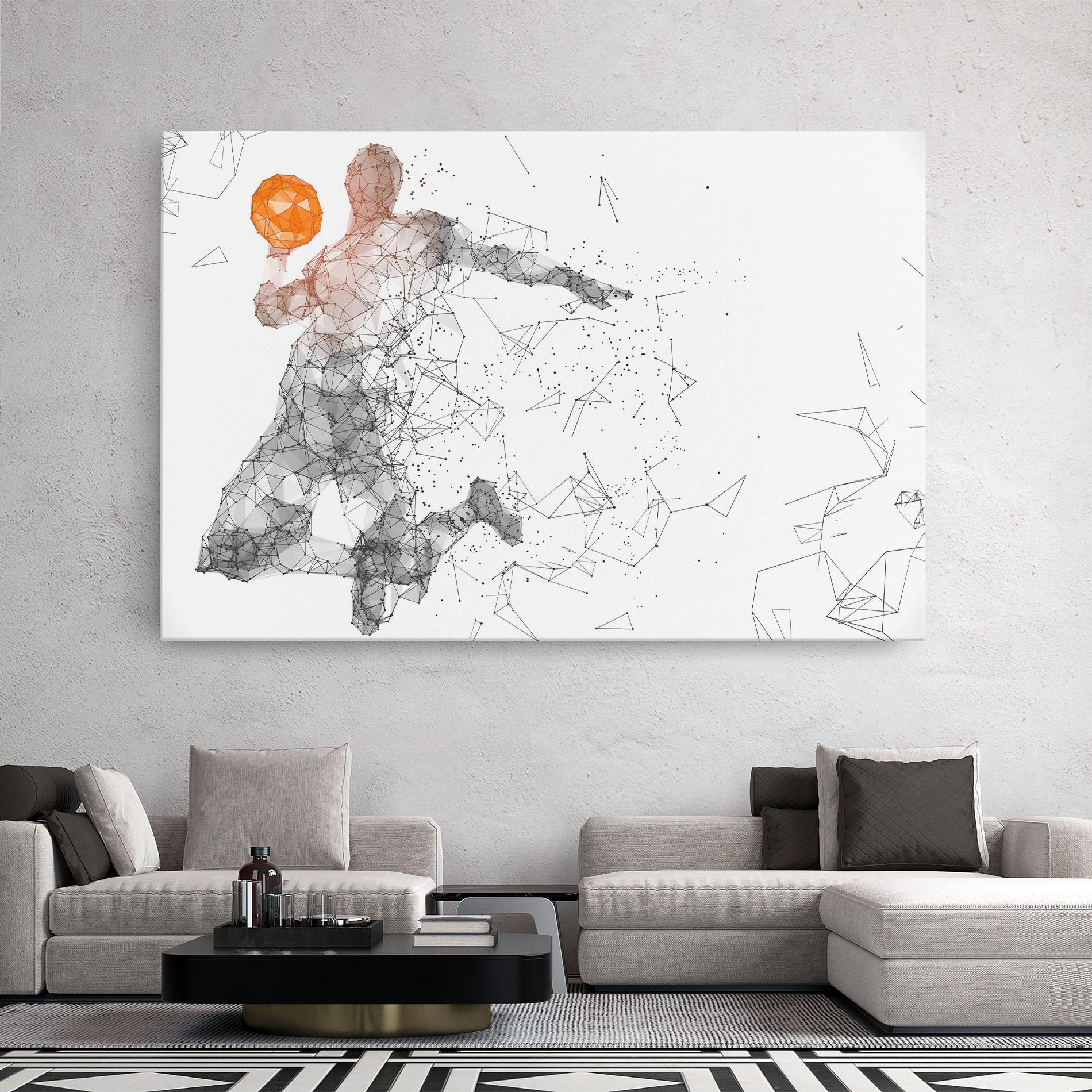 Leinwandbild Orange Line Basket mockup 2