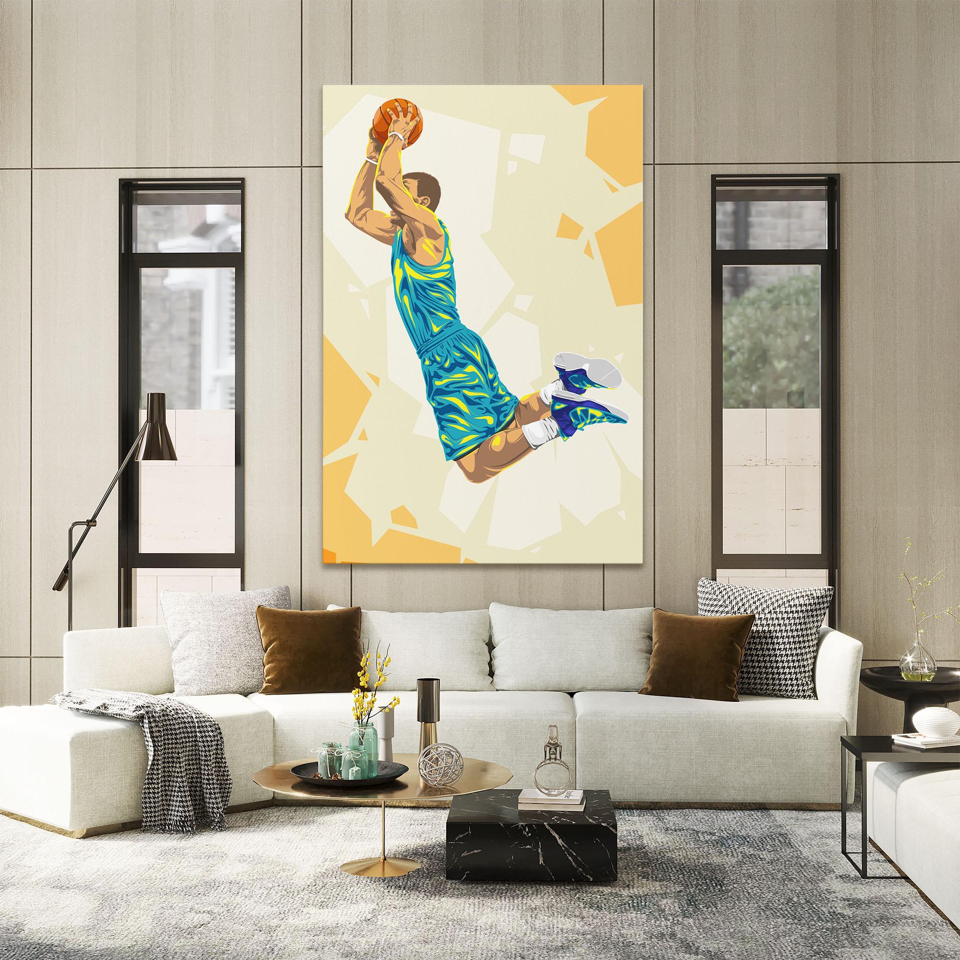 Leinwandbild Basketball Dunk Pose mockup 2