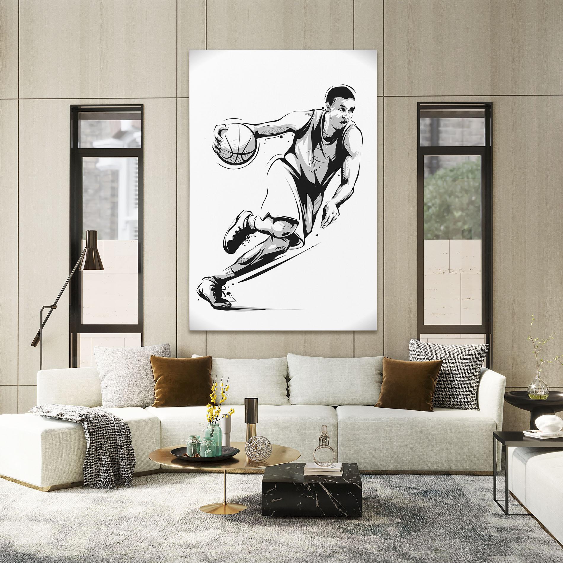 Leinwandbild Basketball Player Line mockup 2
