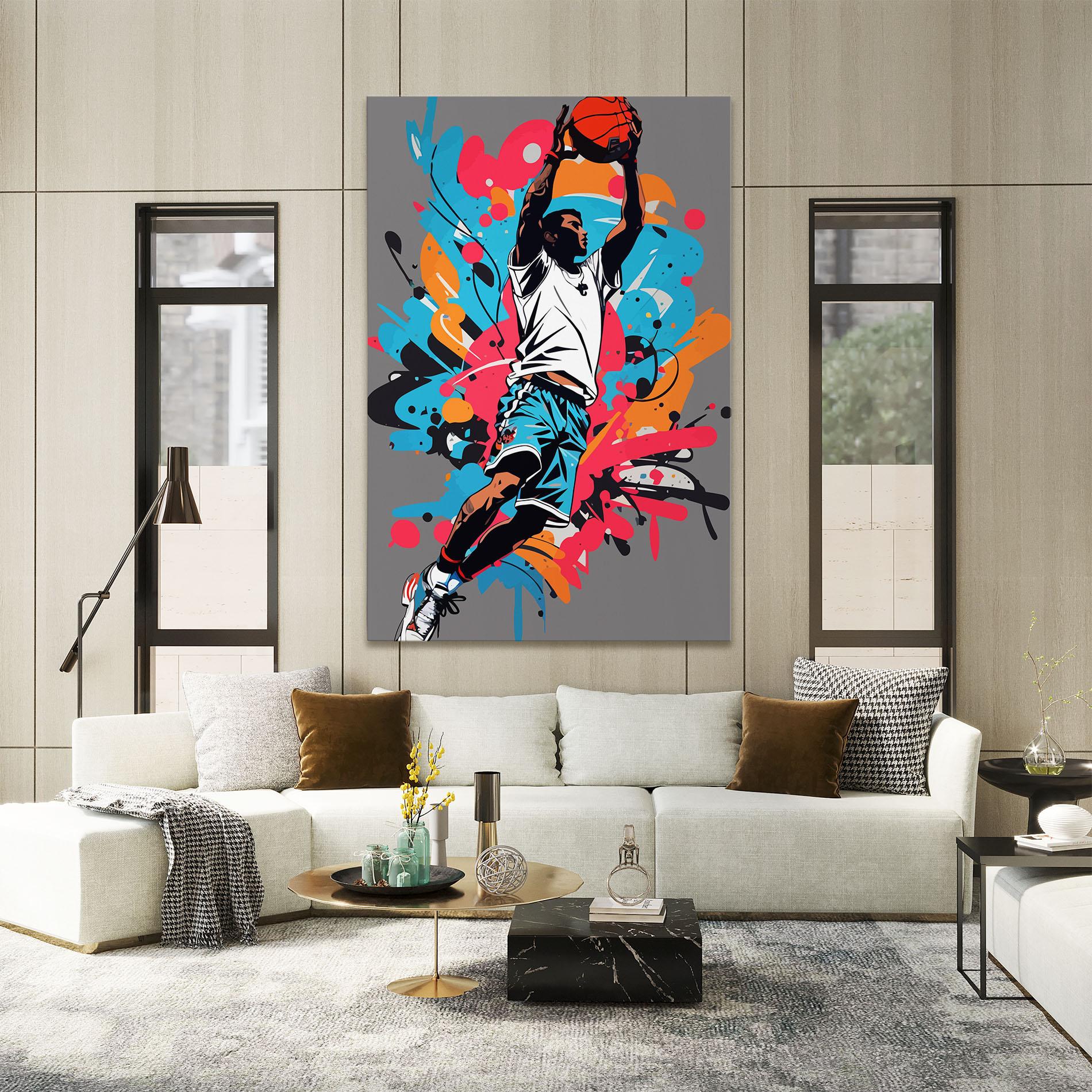 Leinwandbild Blue Red Basket mockup 2