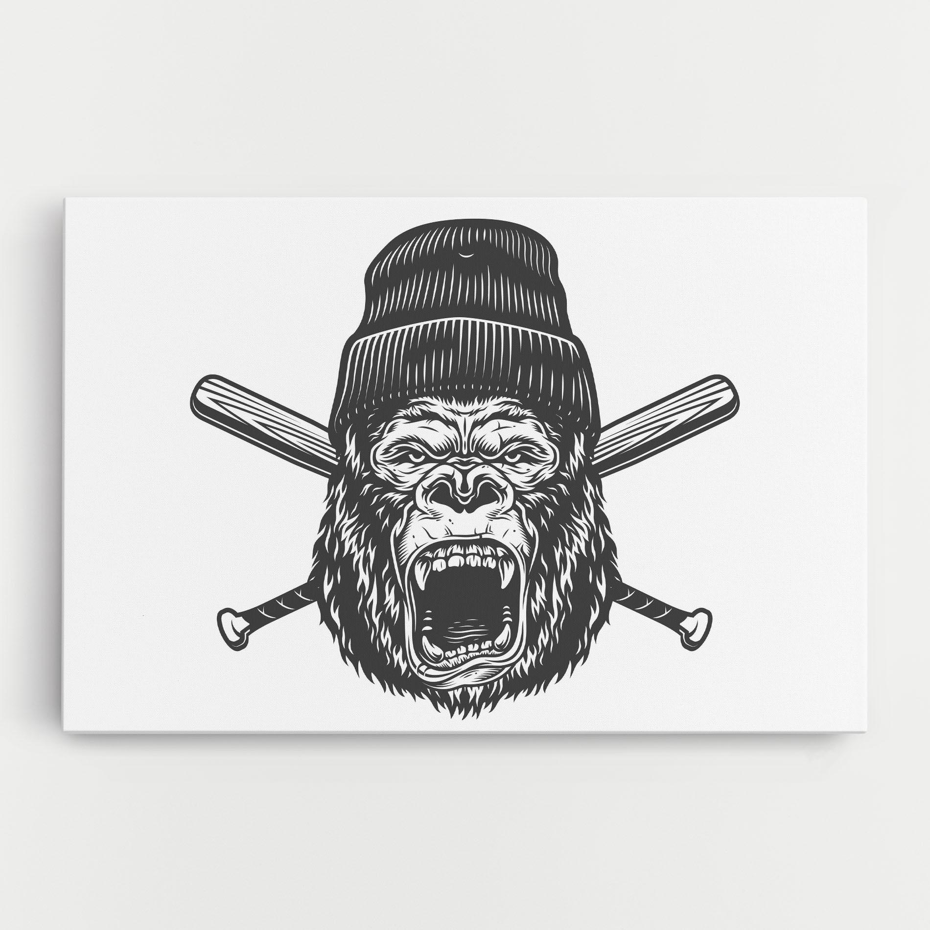 Leinwandbild Baseball Gorilla mockup 0