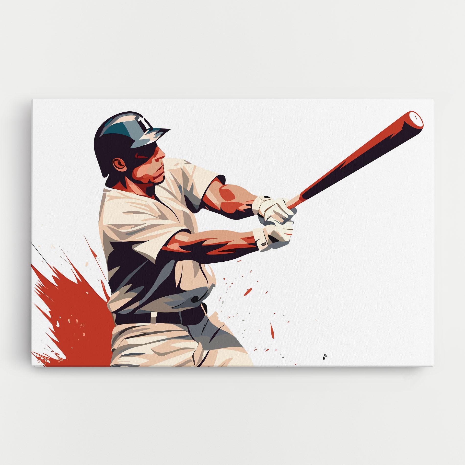 Leinwandbild Baseball Red Art mockup 0