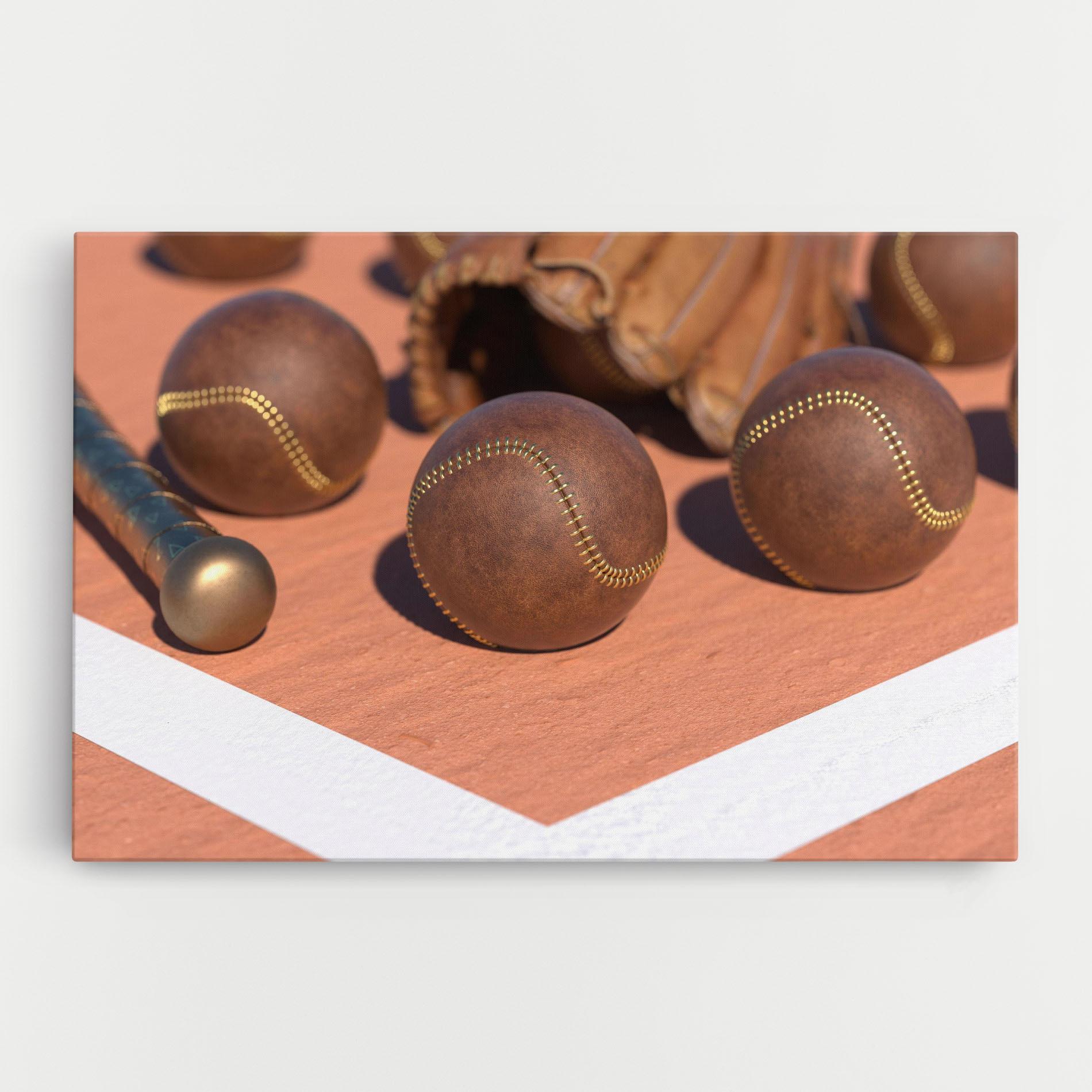 Leinwandbild Brown Baseball Ball mockup 0