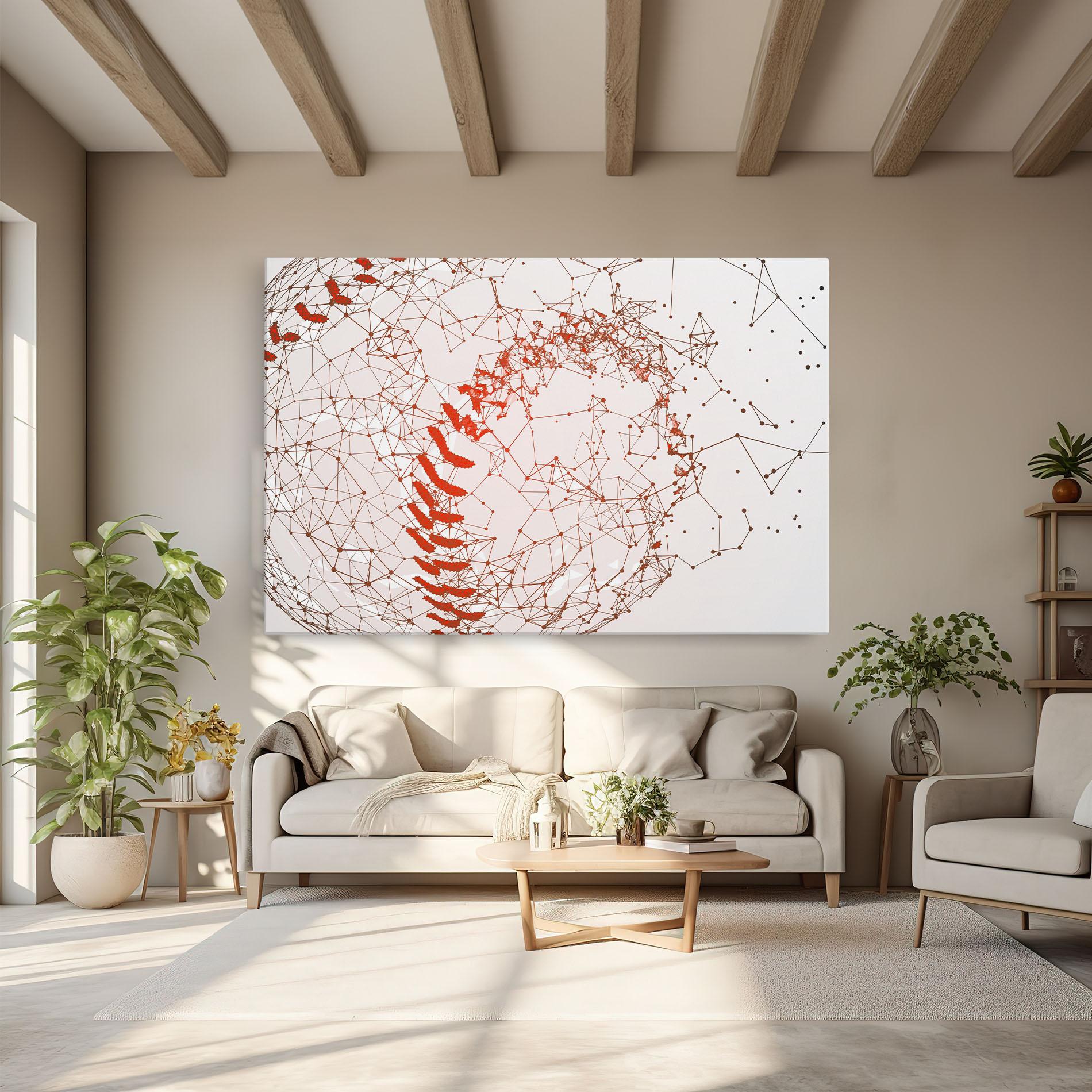 Leinwandbild Baseball Line Art mockup 6