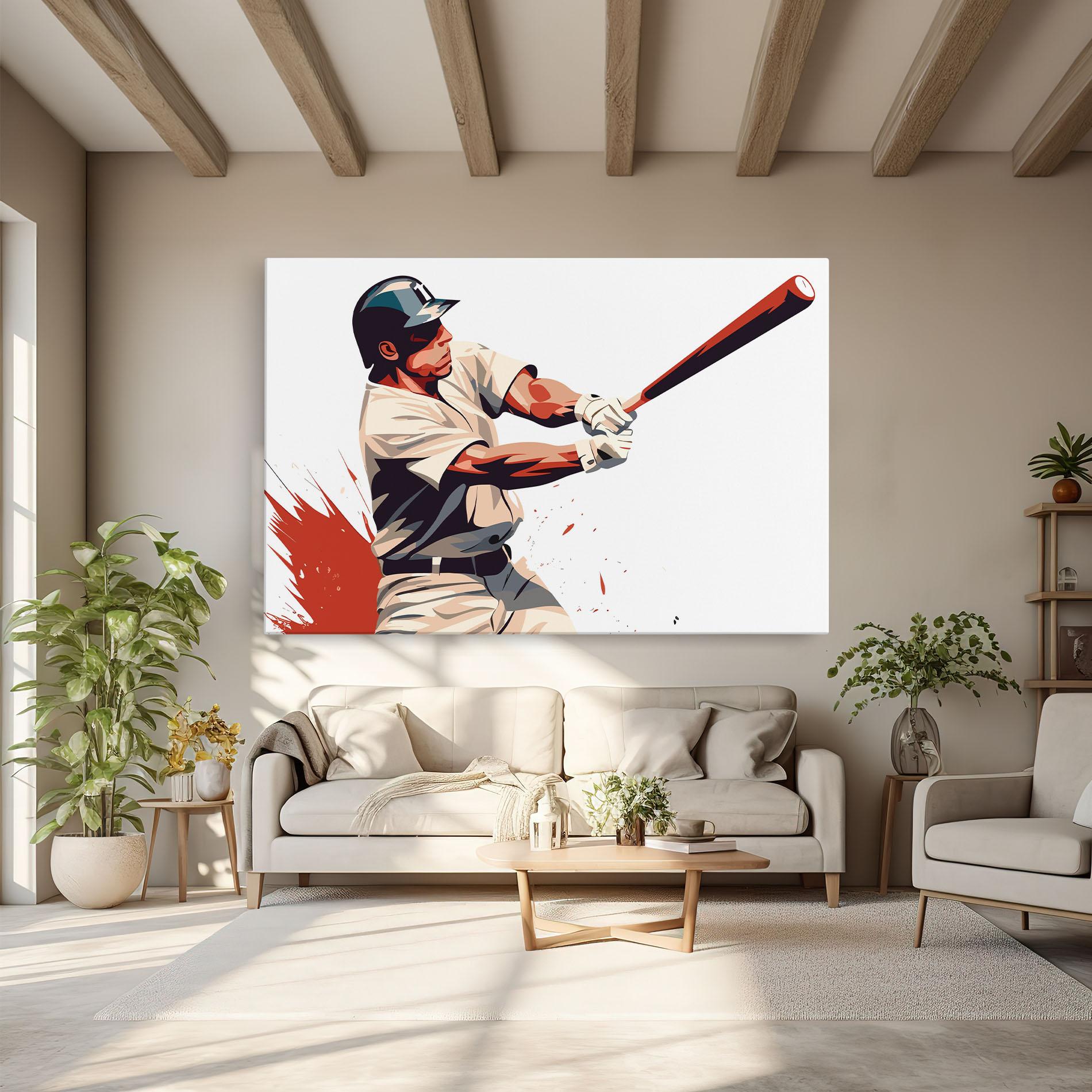 Leinwandbild Baseball Red Art mockup 6