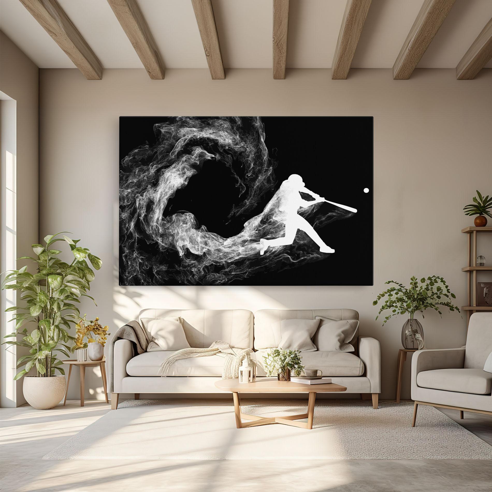 Leinwandbild Baseball Smoke mockup 6