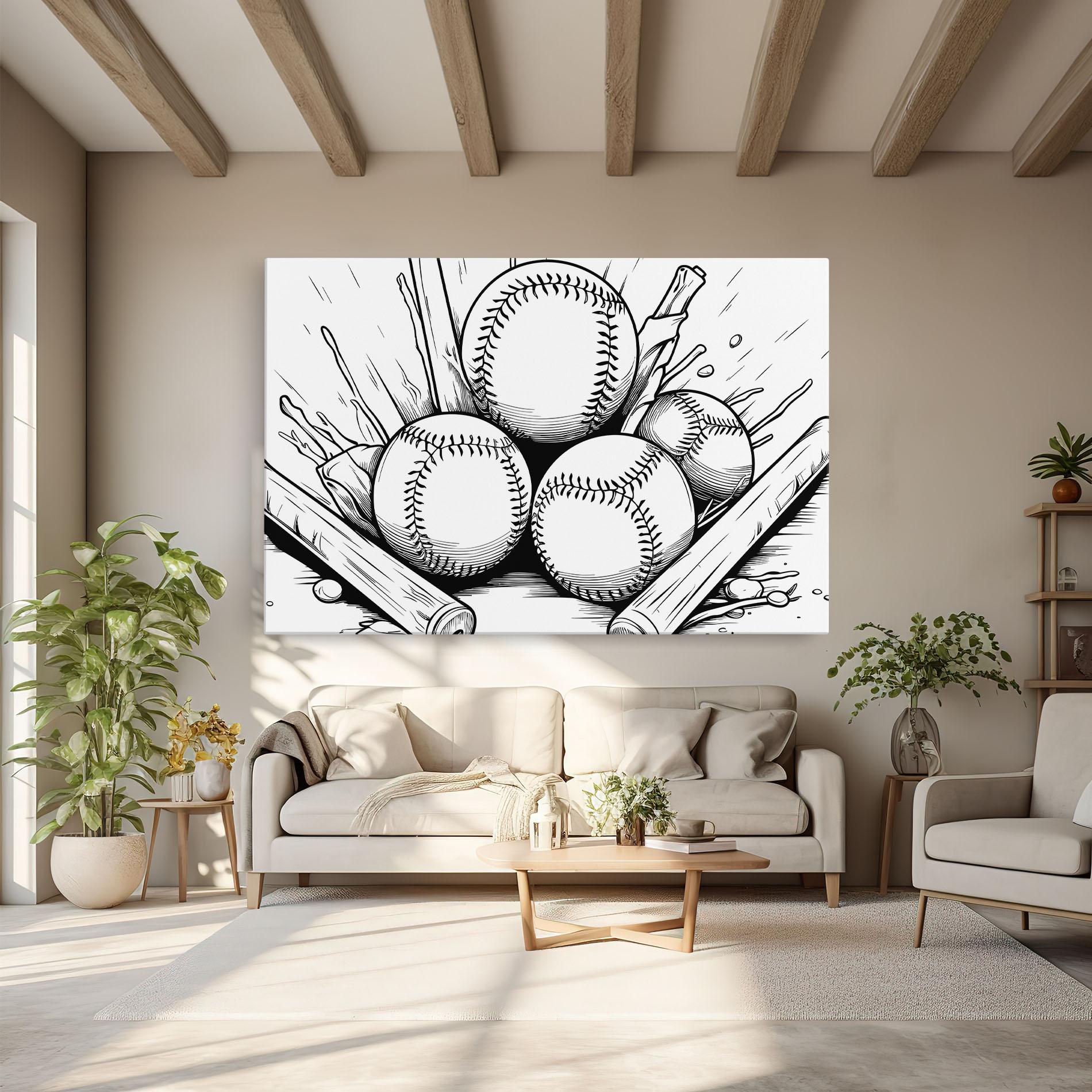 Leinwandbild Big Baseball Ball mockup 6