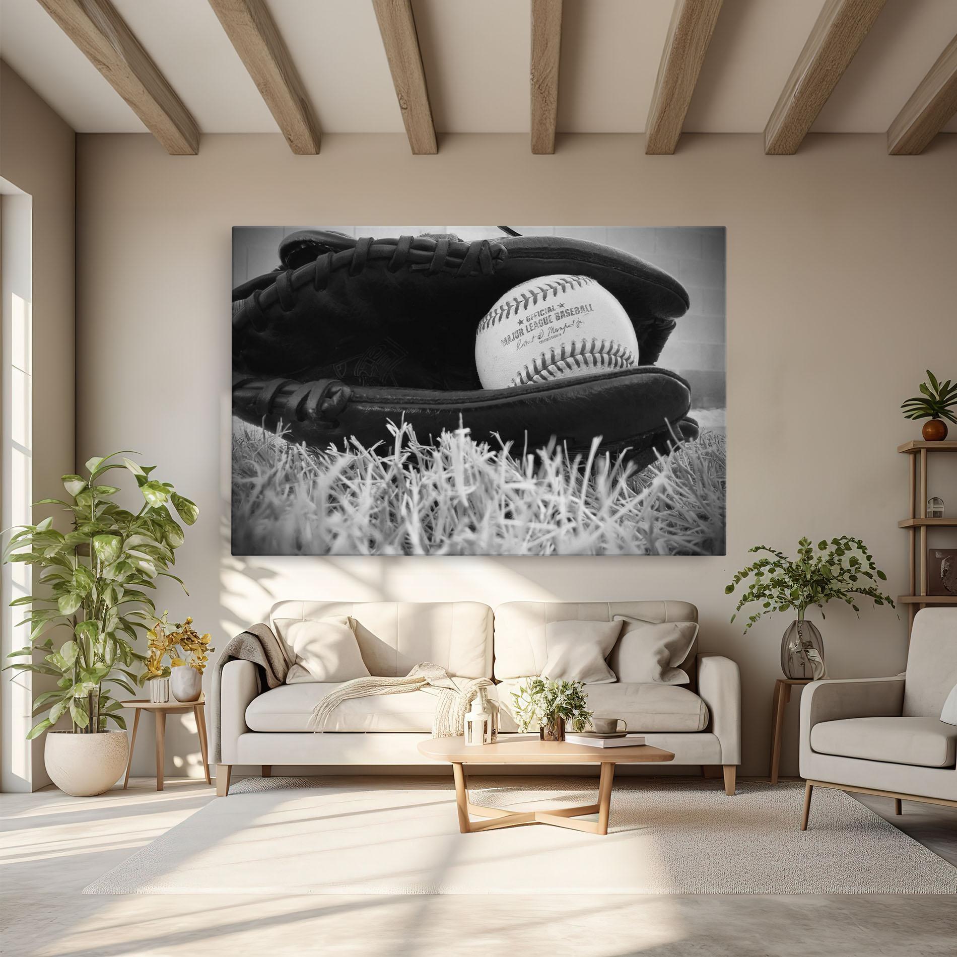 Leinwandbild Black Baseball Glove mockup 6