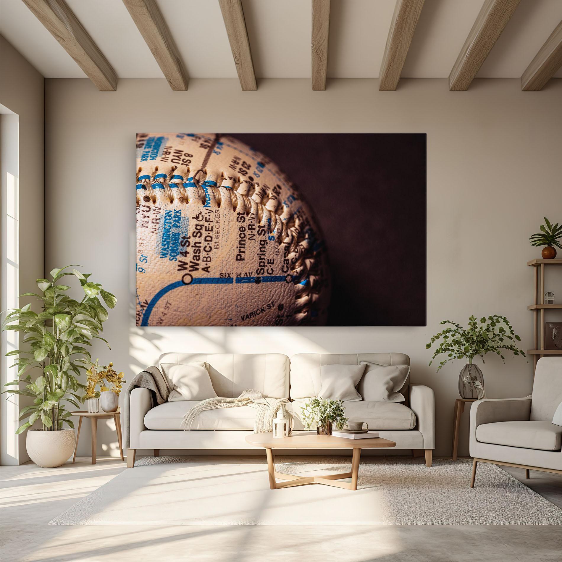 Leinwandbild Blue Text Baseball Ball mockup 6