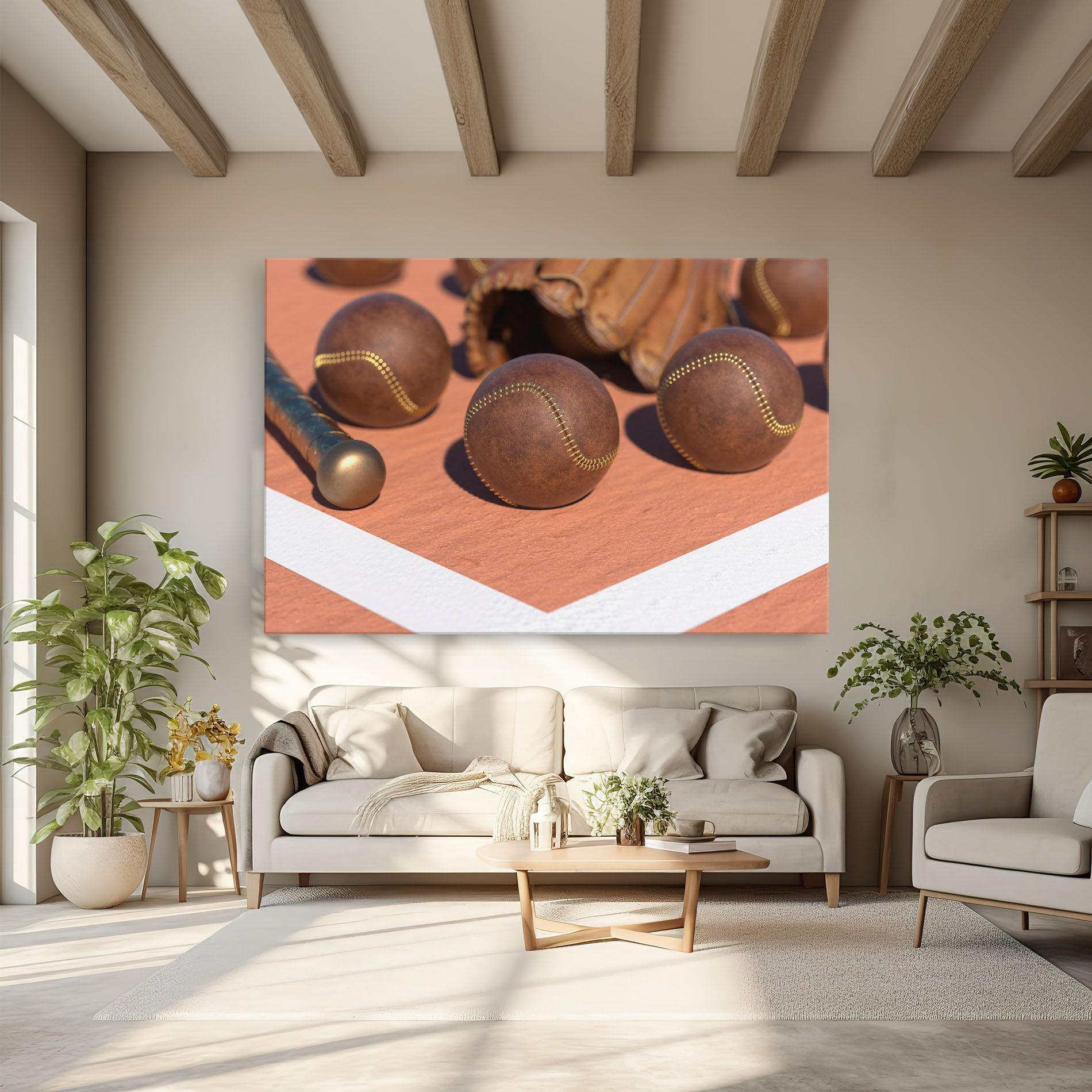 Leinwandbild Brown Baseball Ball mockup 6