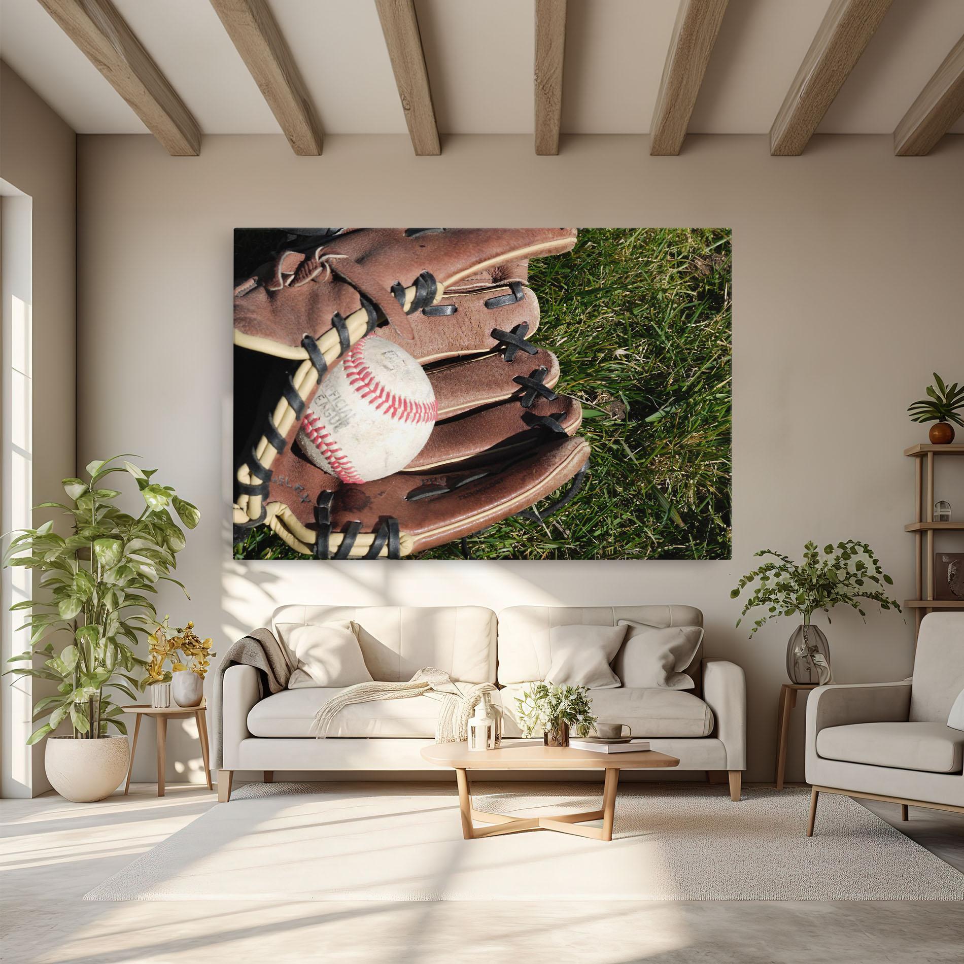 Leinwandbild Brown Baseball Glove mockup 6