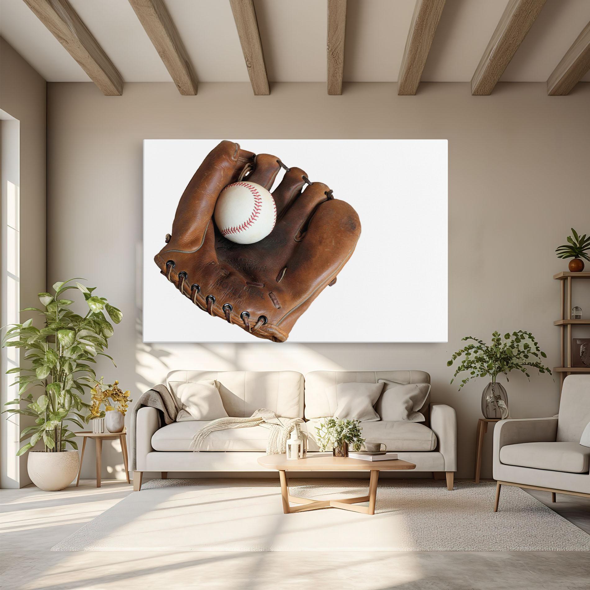 Leinwandbild Holding Baseball Ball mockup 6