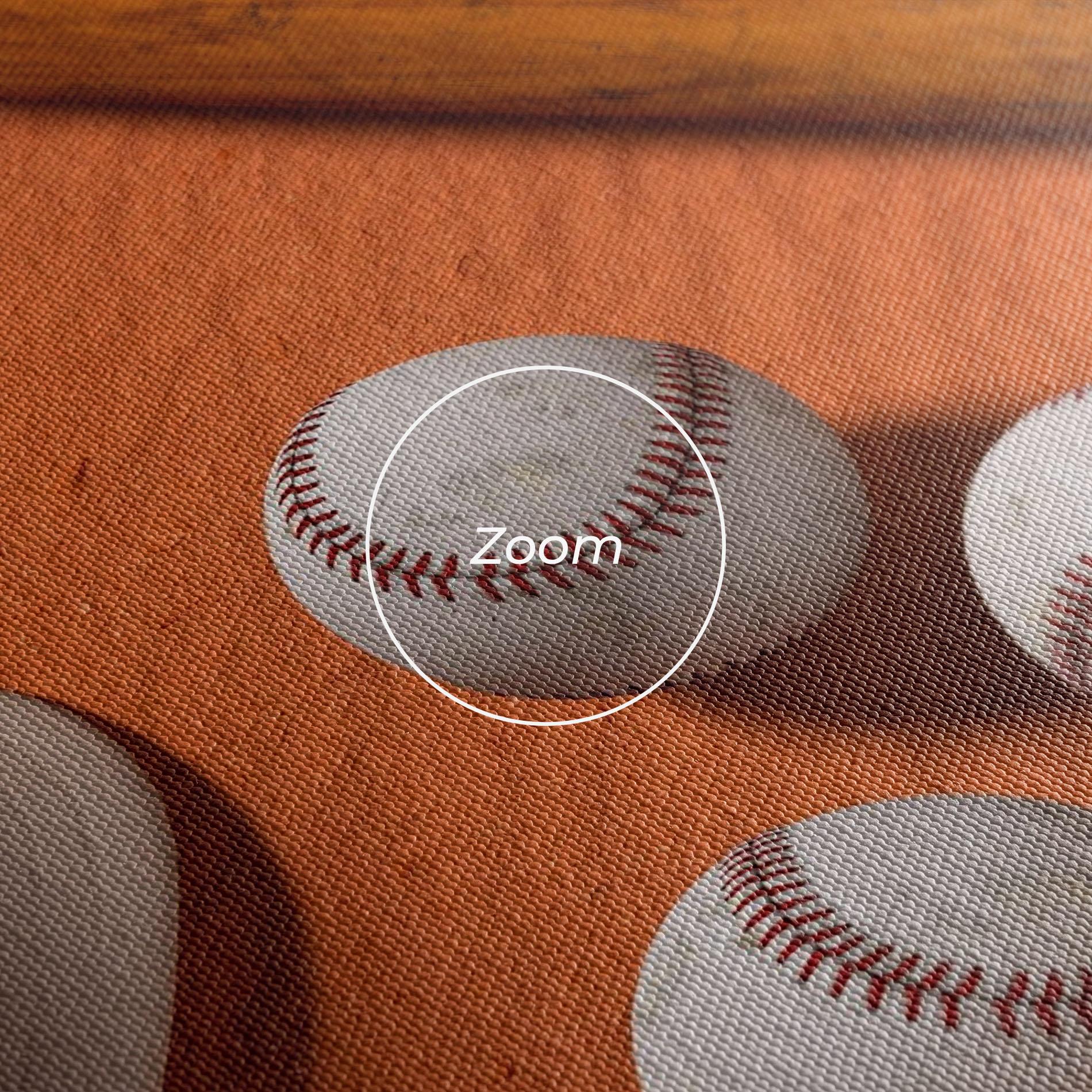 Leinwandbild Baseball Set On Orange mockup 3