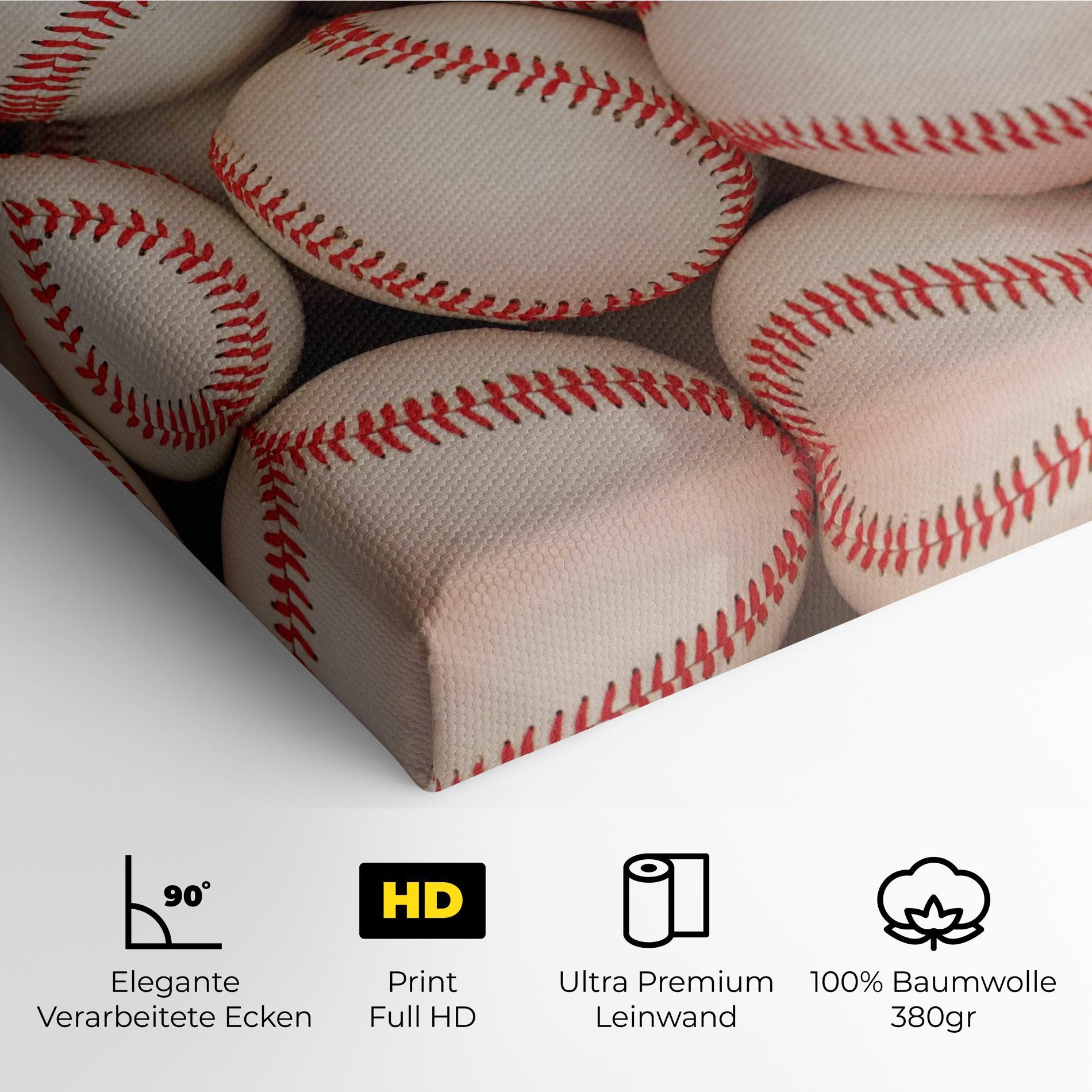 Leinwandbild Baseball Balls Stack mockup 4