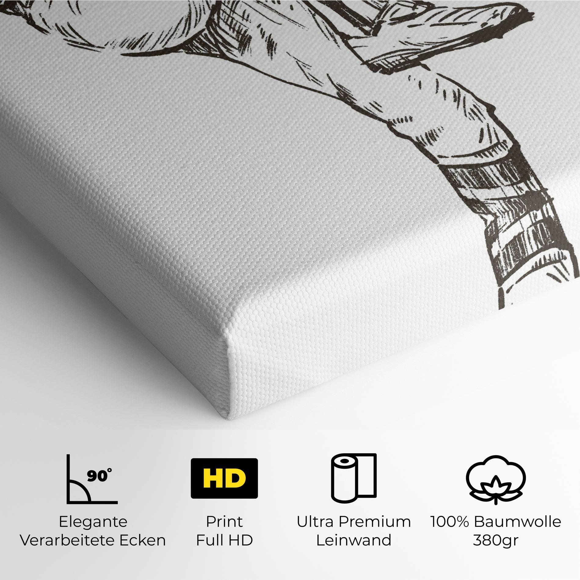 Leinwandbild Baseball Player Line mockup 4