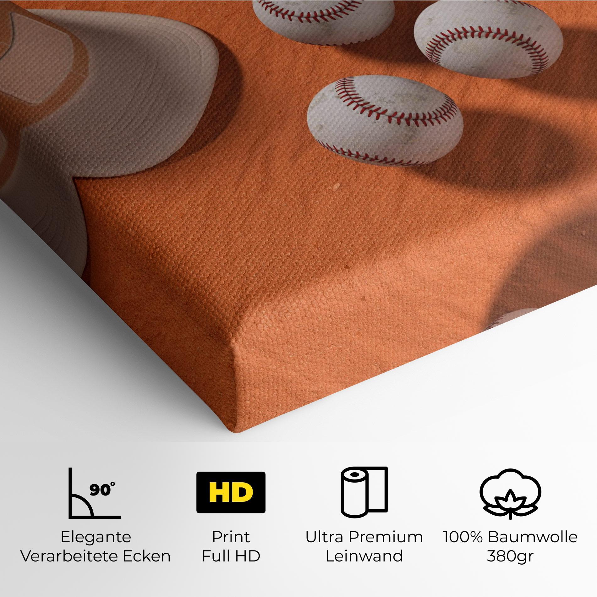 Leinwandbild Baseball Set On Orange mockup 4