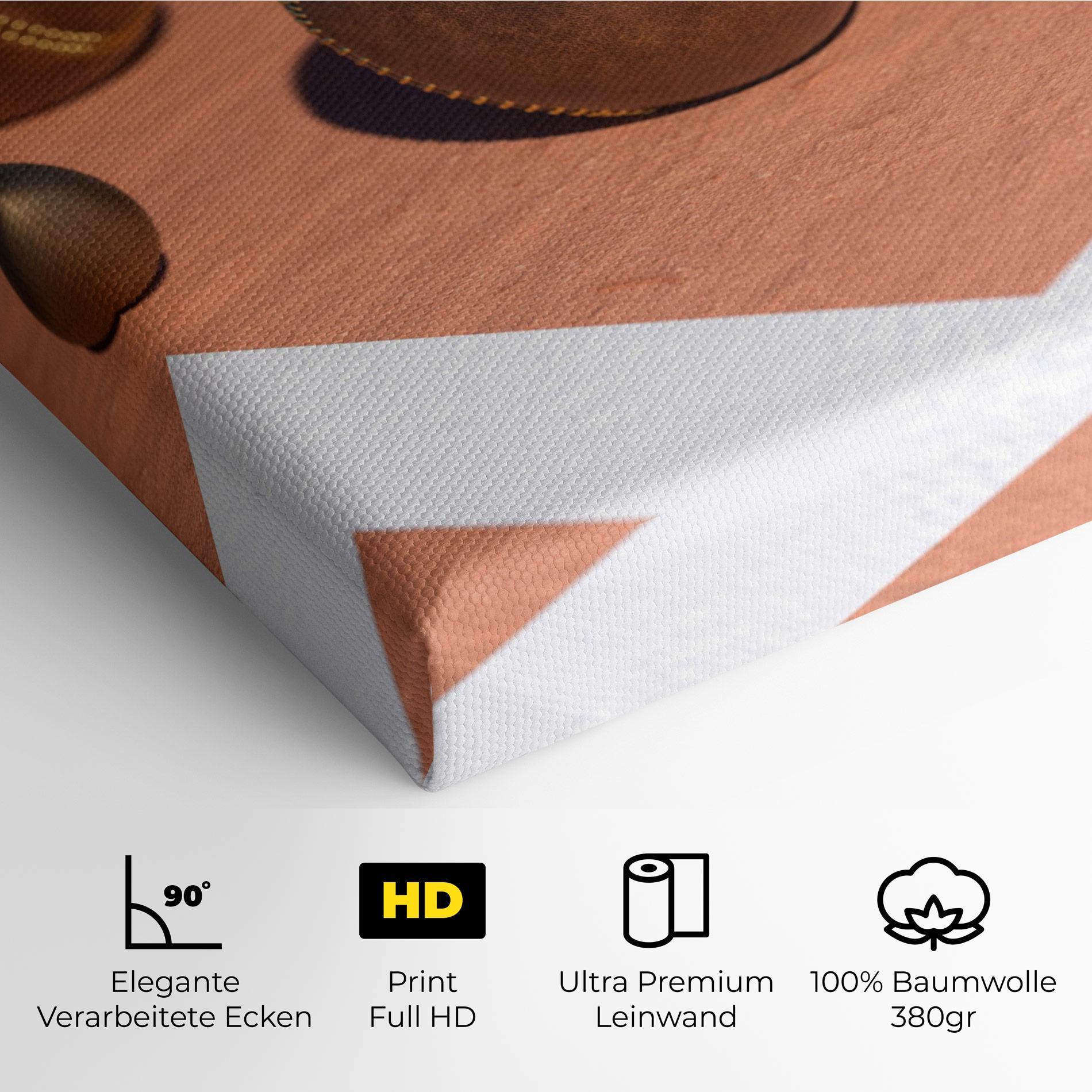 Leinwandbild Brown Baseball Ball mockup 4