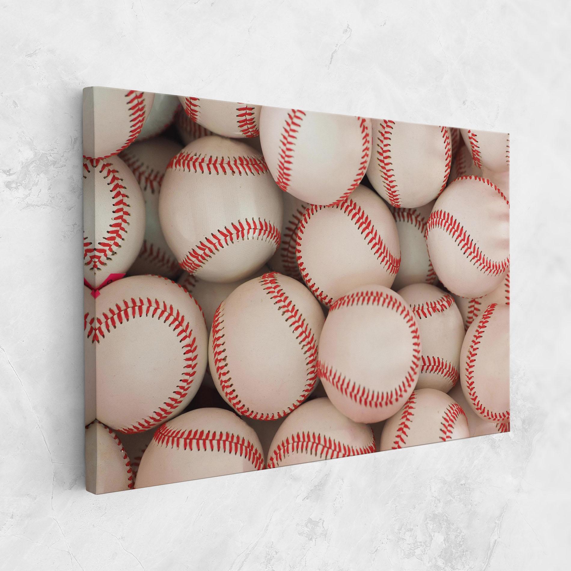 Leinwandbild Baseball Balls Stack mockup 1