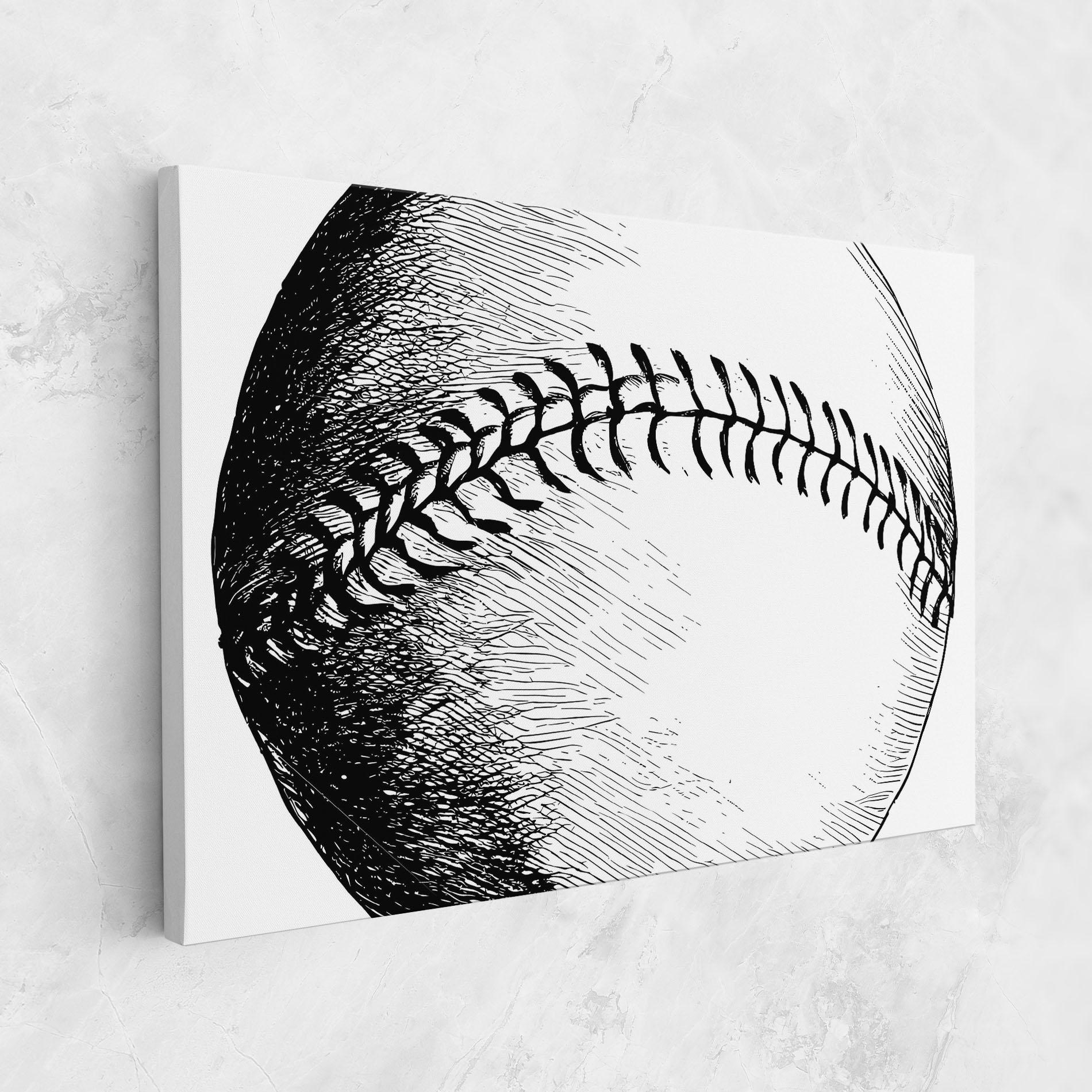 Leinwandbild Baseball Black Line mockup 1