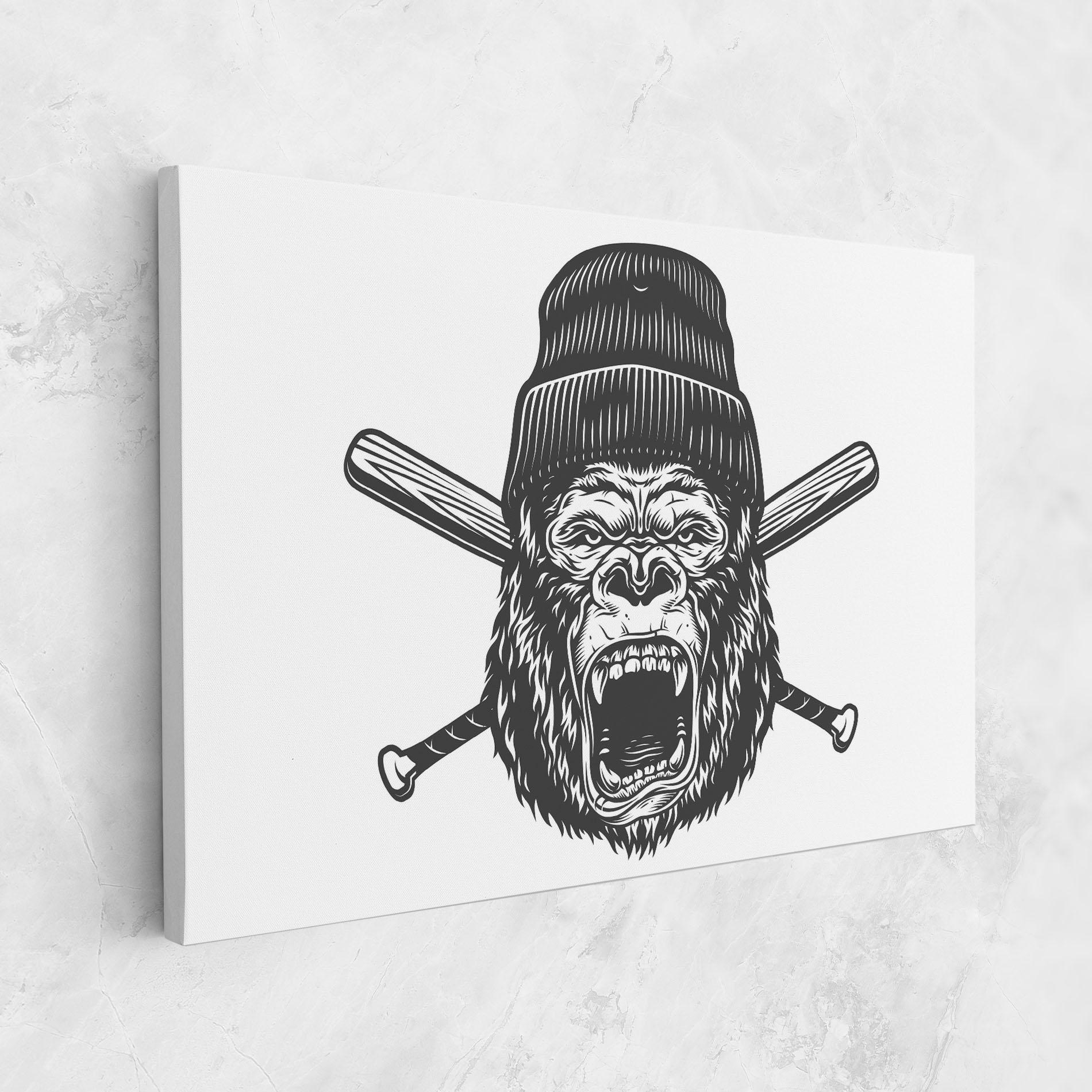 Leinwandbild Baseball Gorilla mockup 1